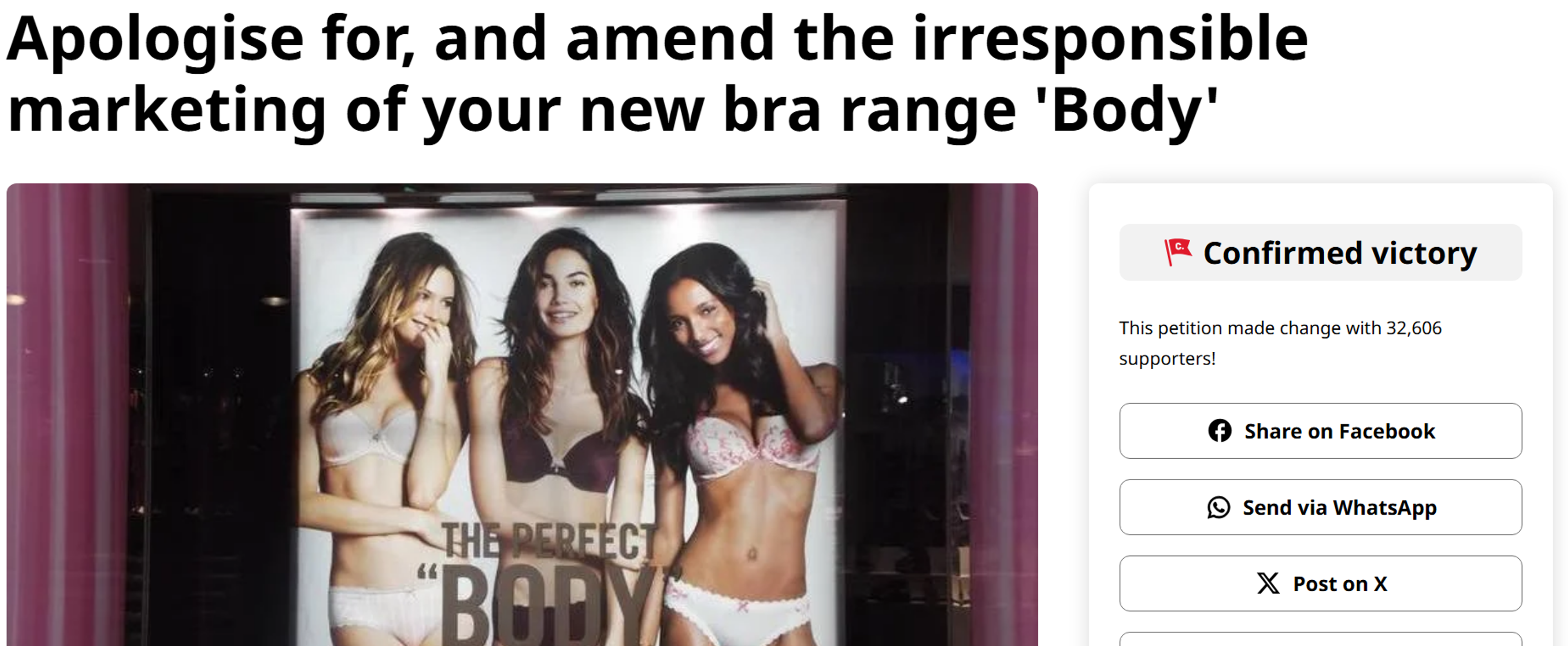Victoria Secret petition