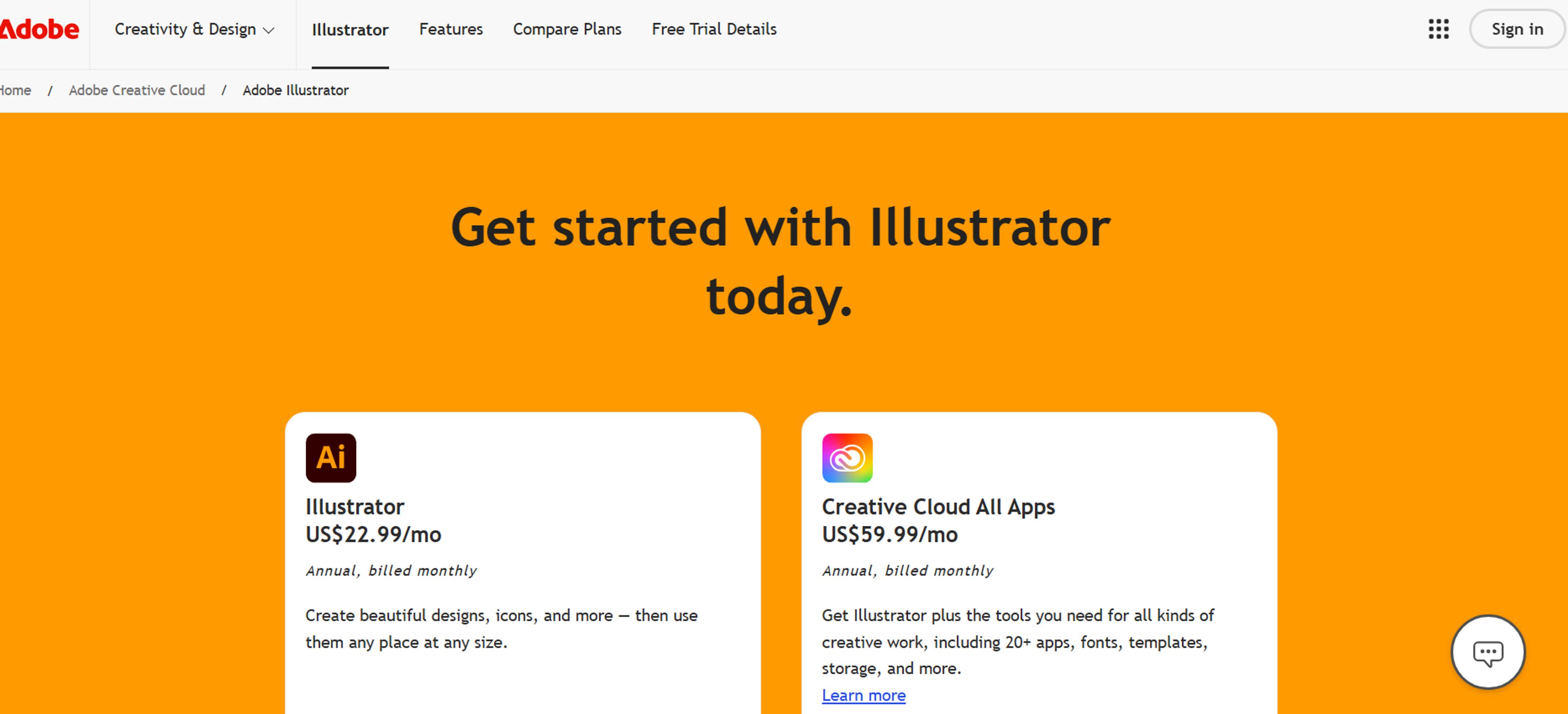 Adobe Illustrator Pricing Models