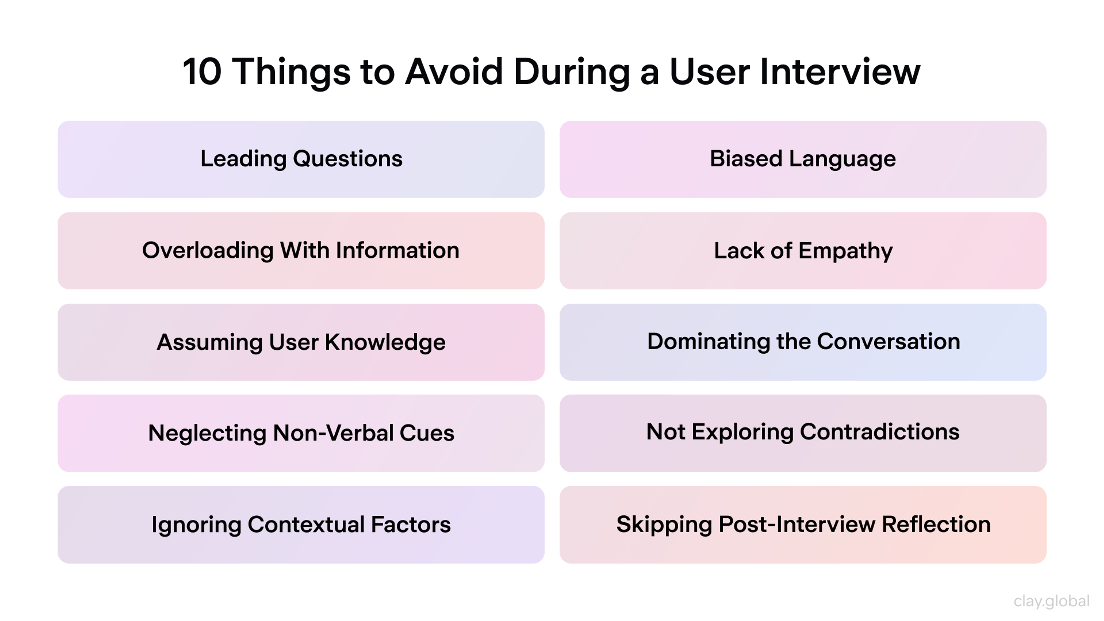What to Avoid During a User Interview