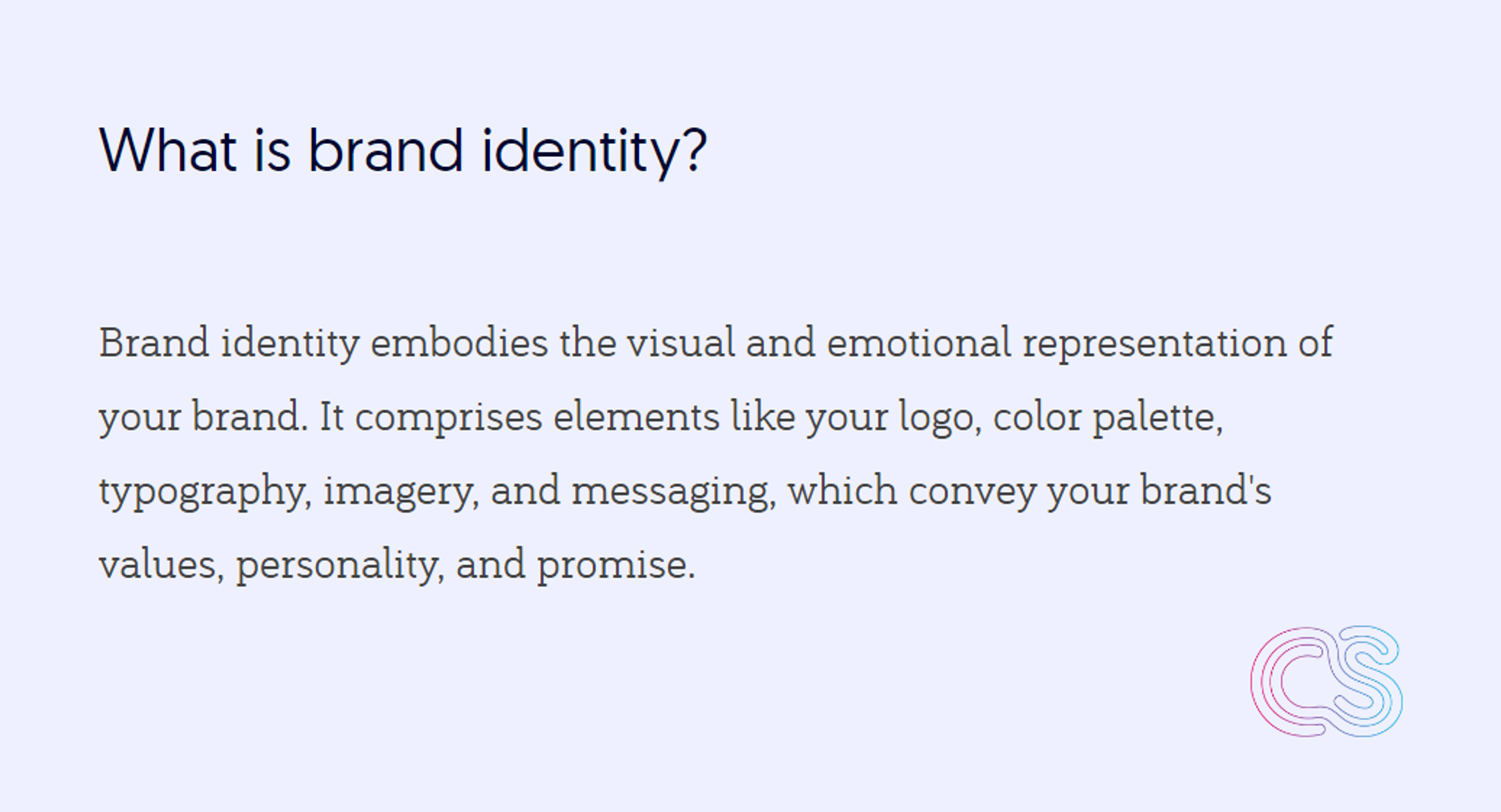 An explanation of brand identity