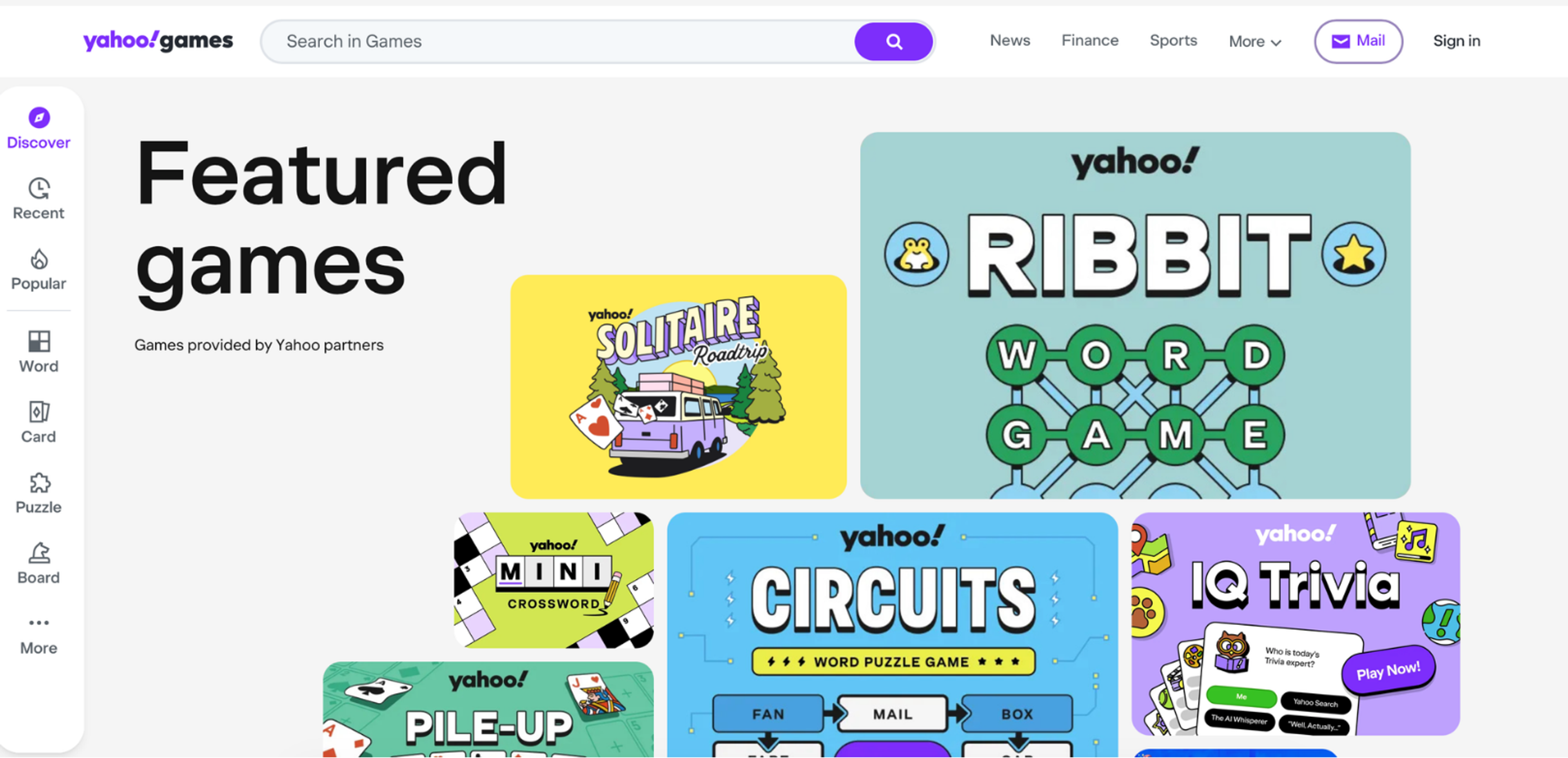 Yahoo Games Website Design by Clay Global