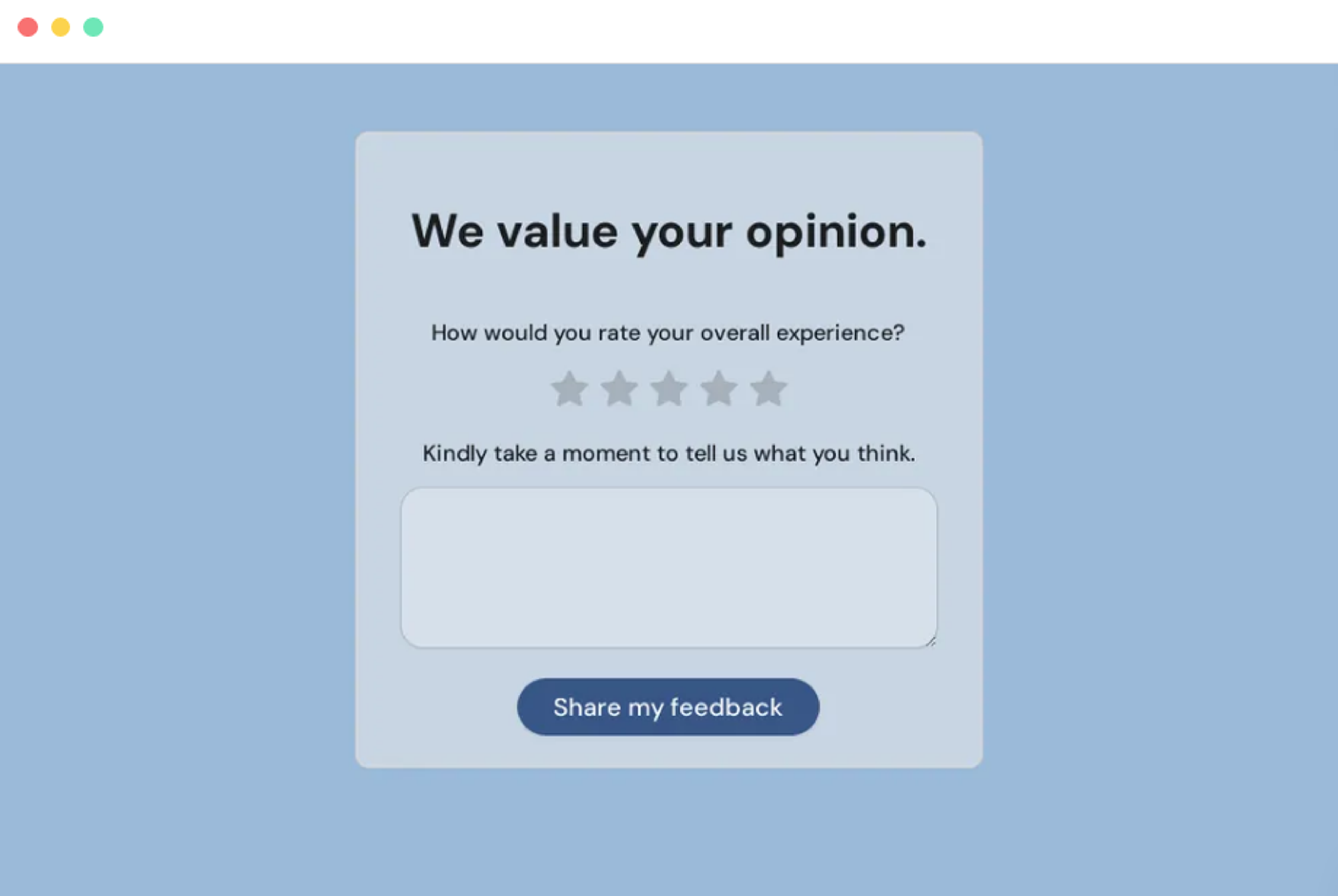User Feedback example