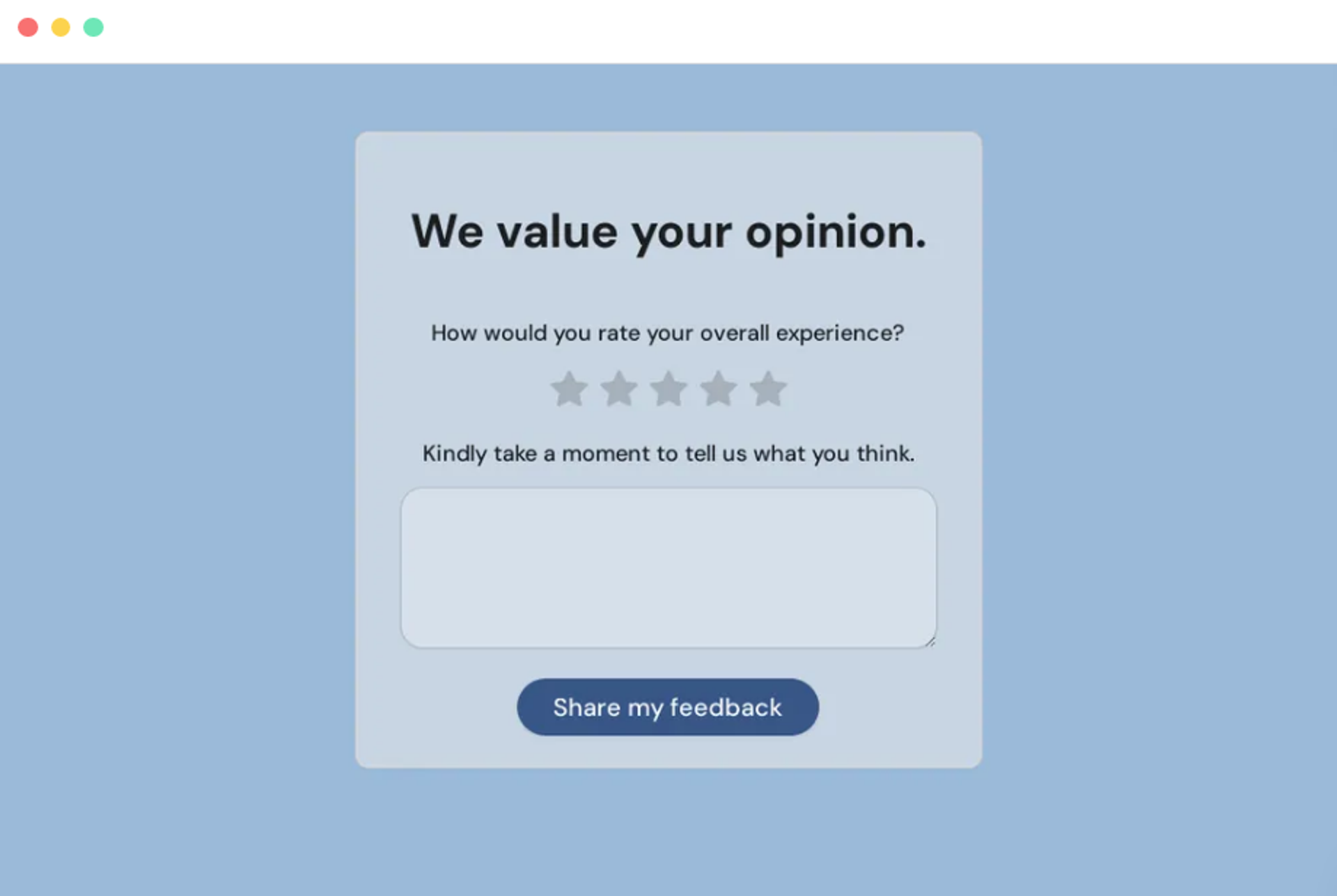 User Feedback example