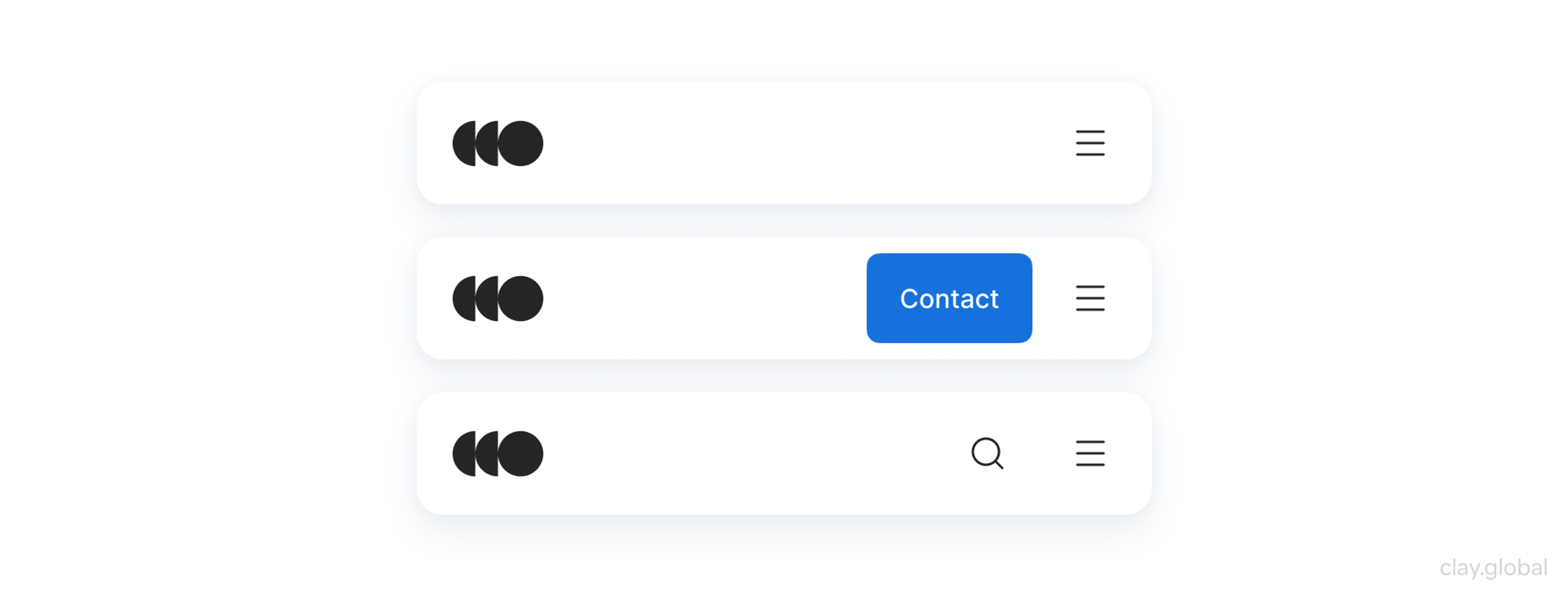 Various design variations of the "hamburger menu" icon