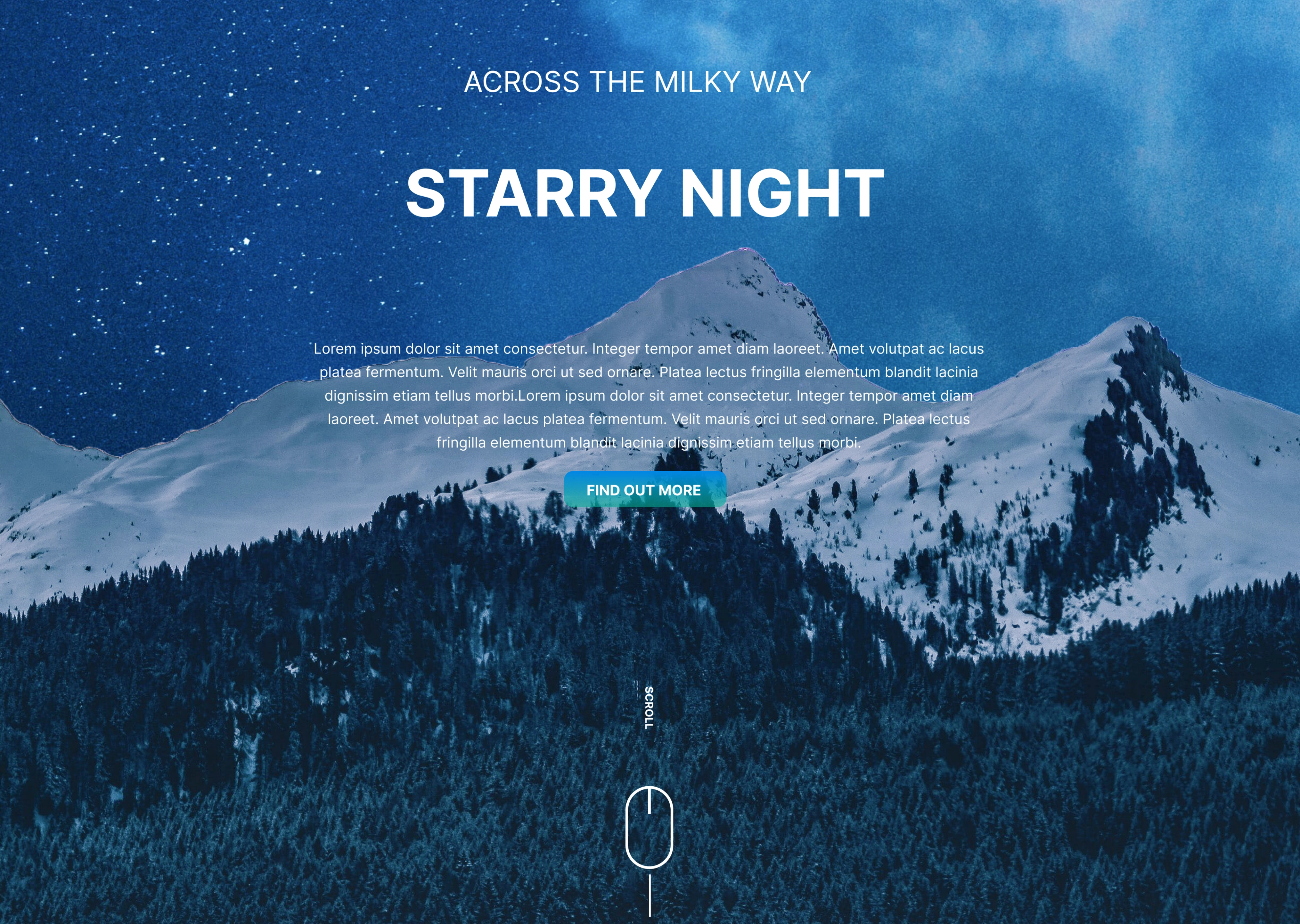 Landing page parallax effect