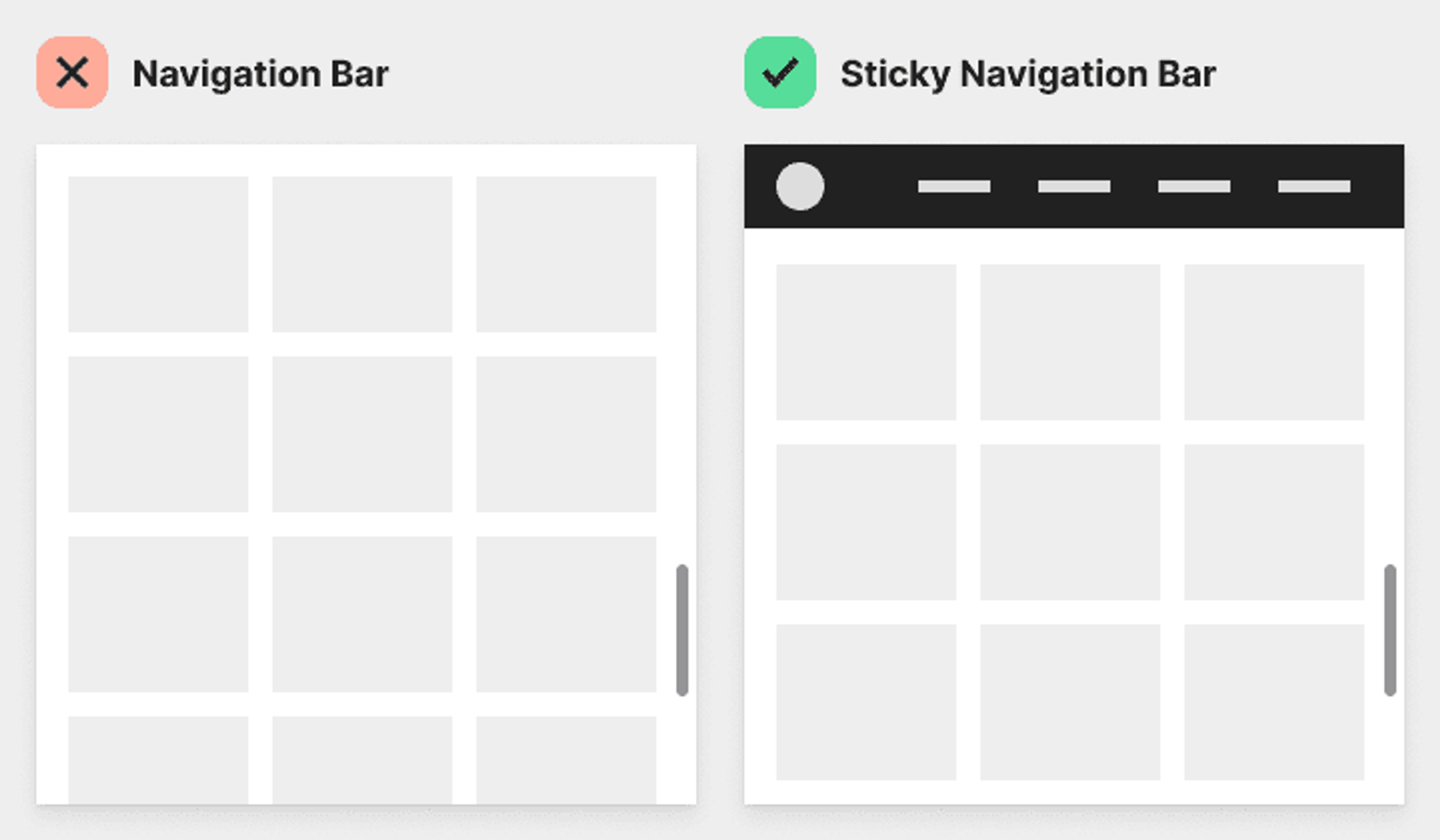 Sticky or fixed navigation
