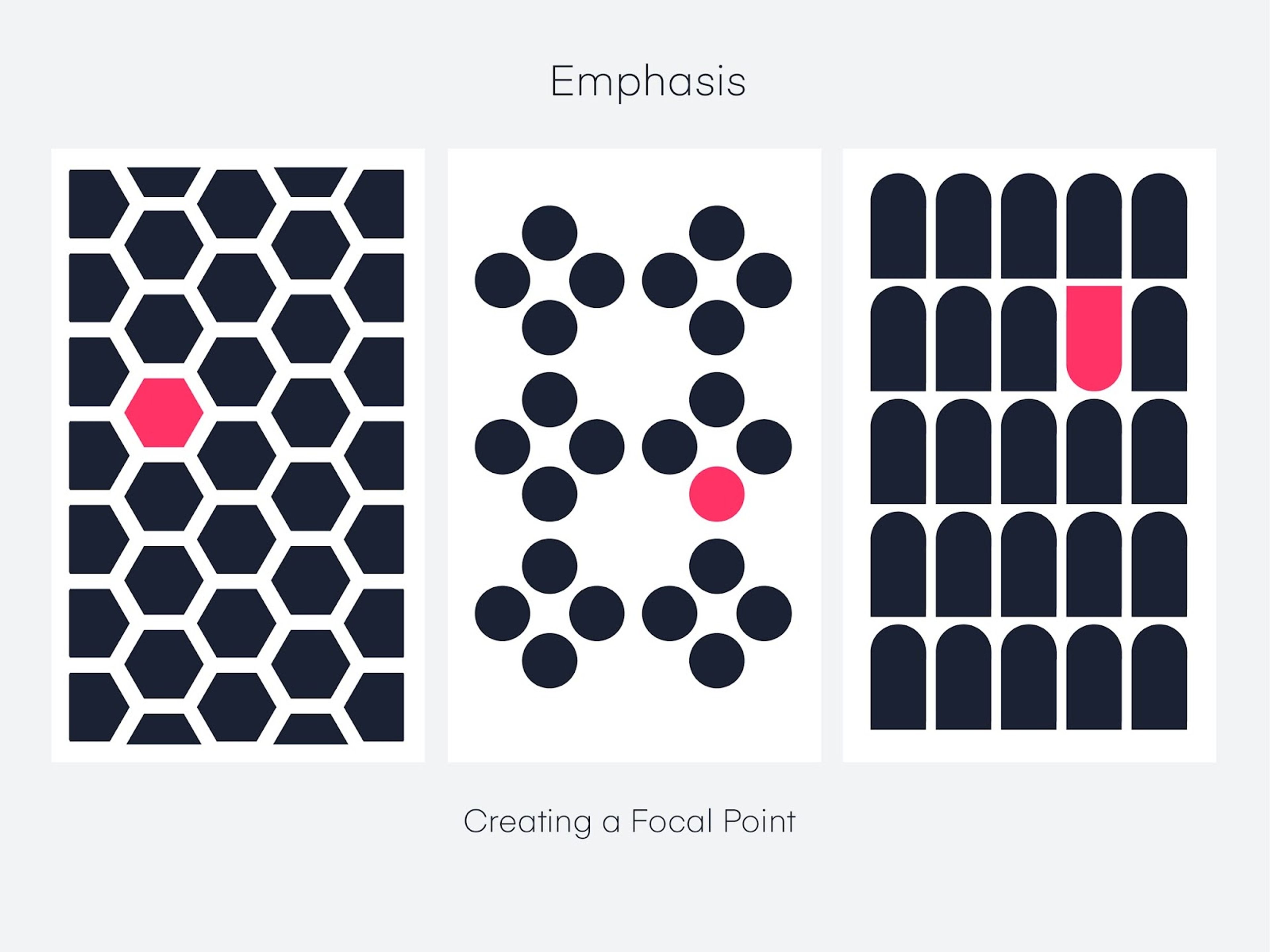 This image demonstrates emphasis by creating focal points