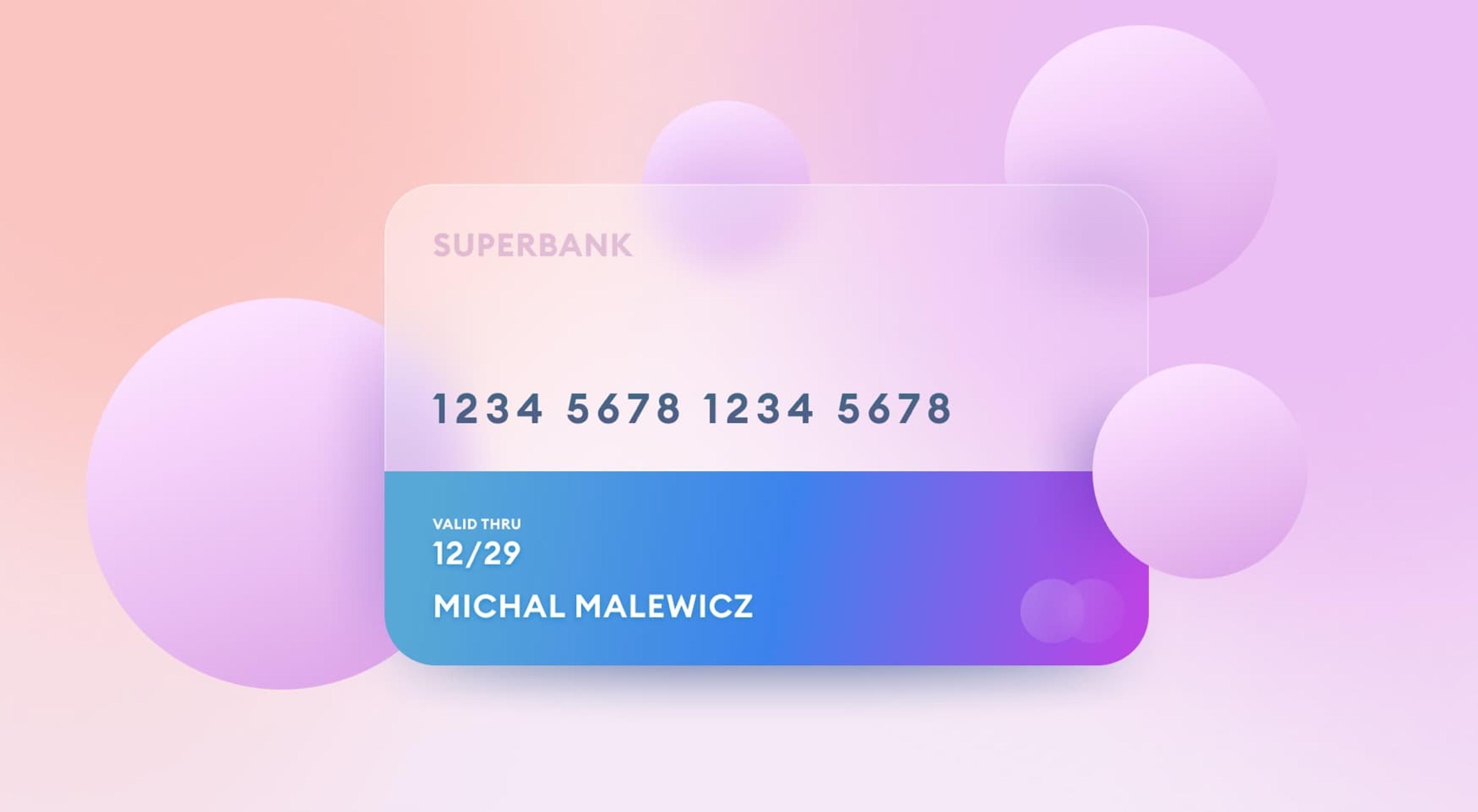 Glassmorphic bank card example