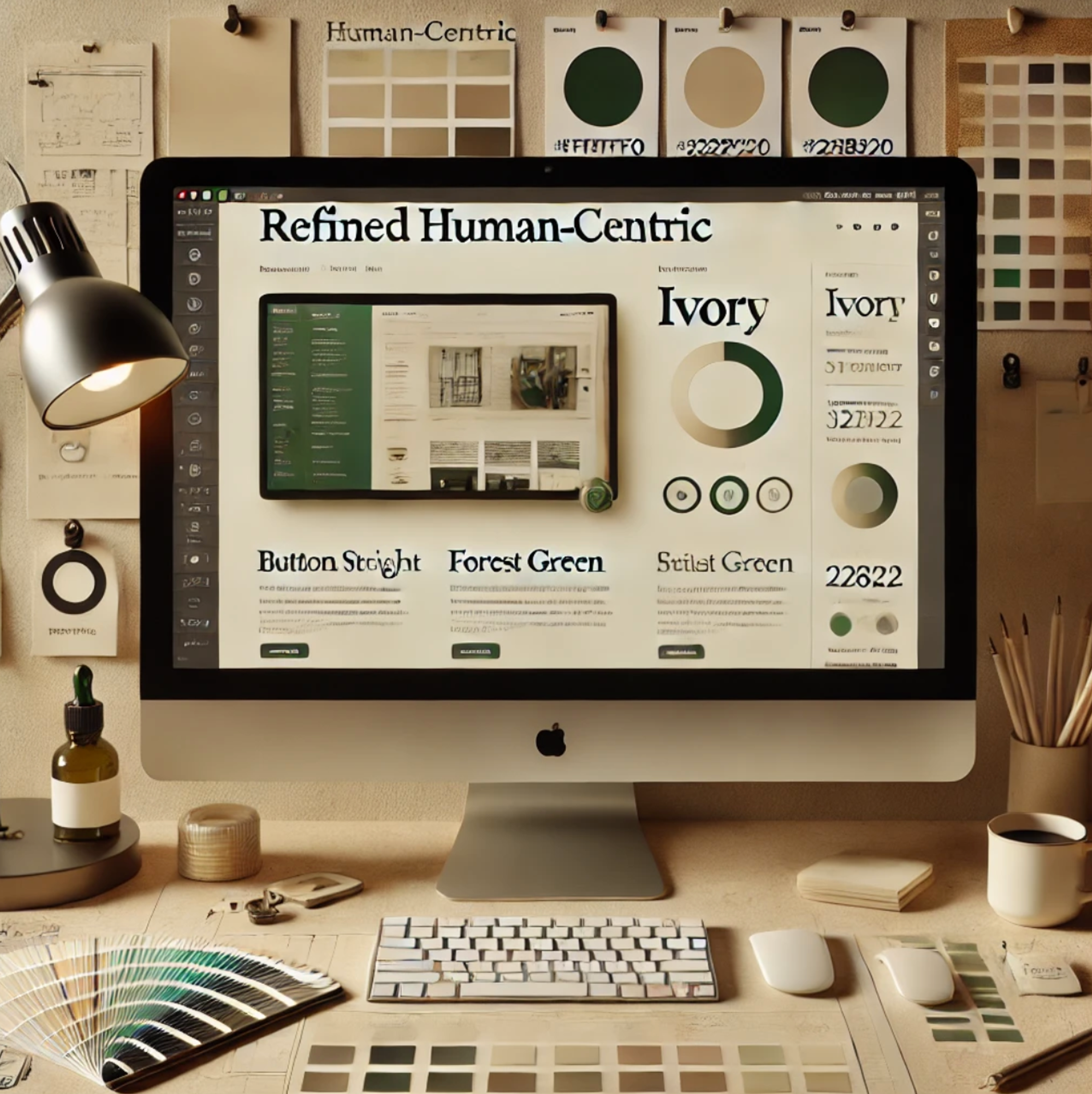 Ivory & Forest Green