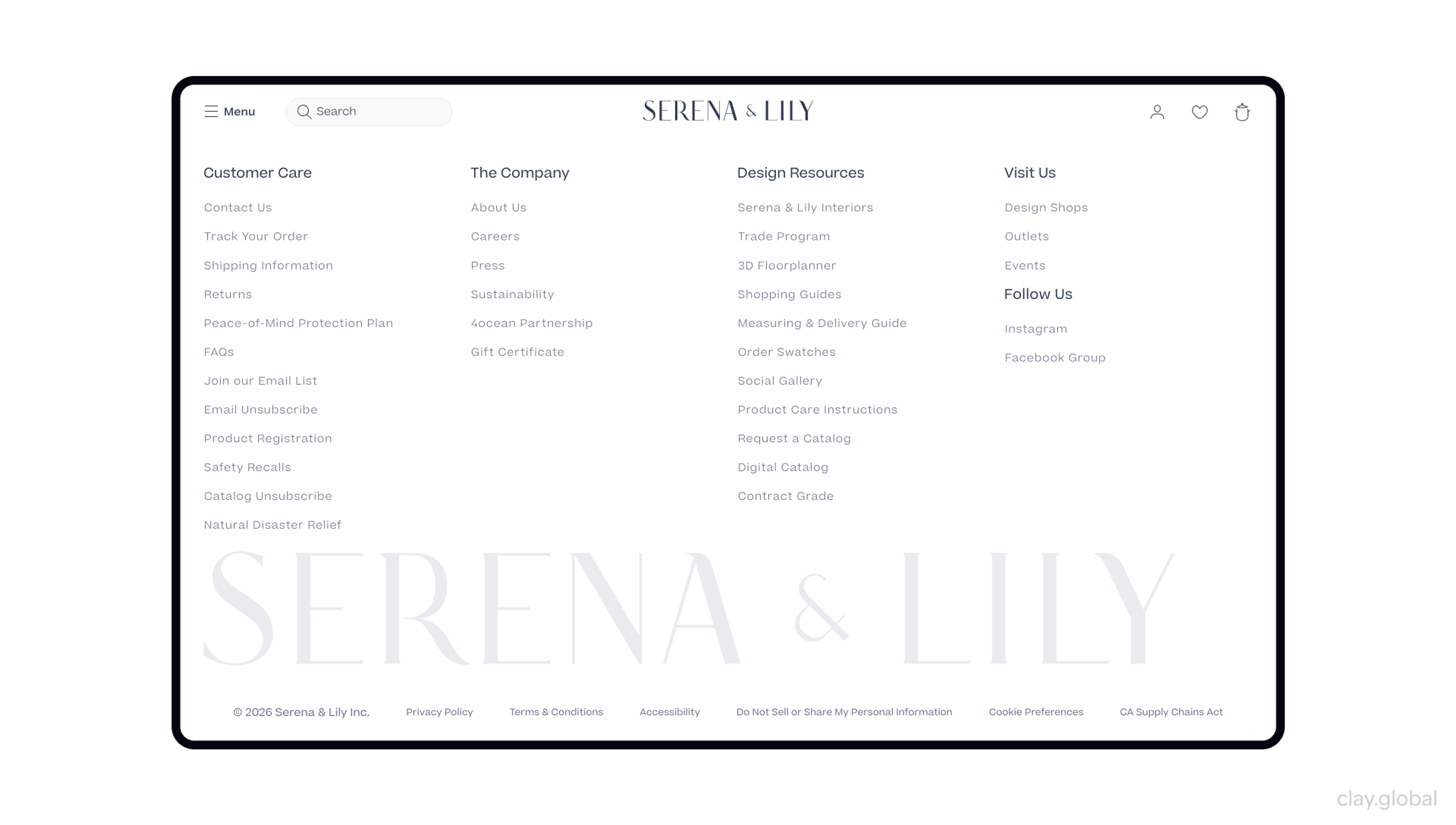Serena & Lily Footer