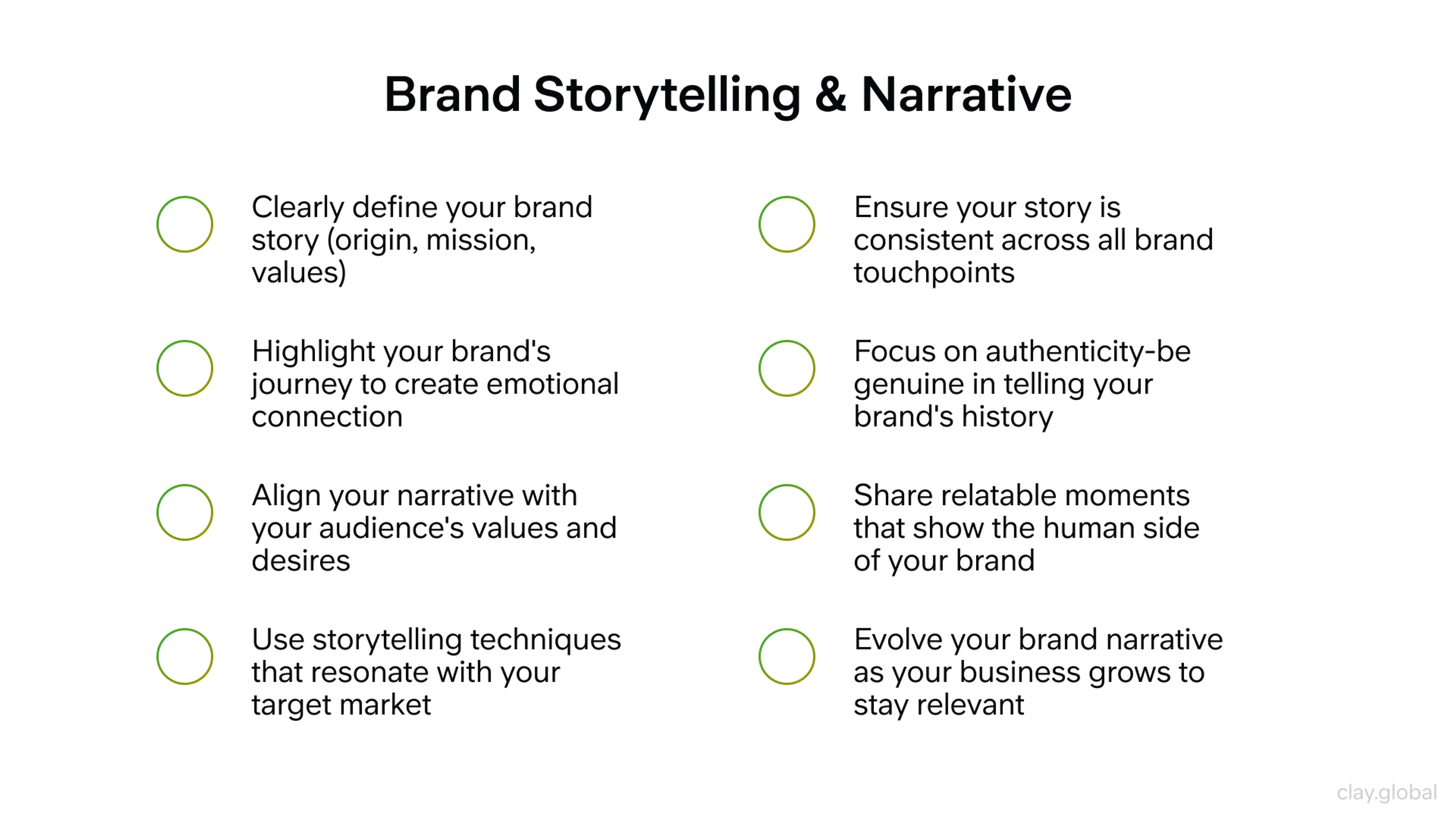 Brand Storytelling & Narrative Checklist by Clay