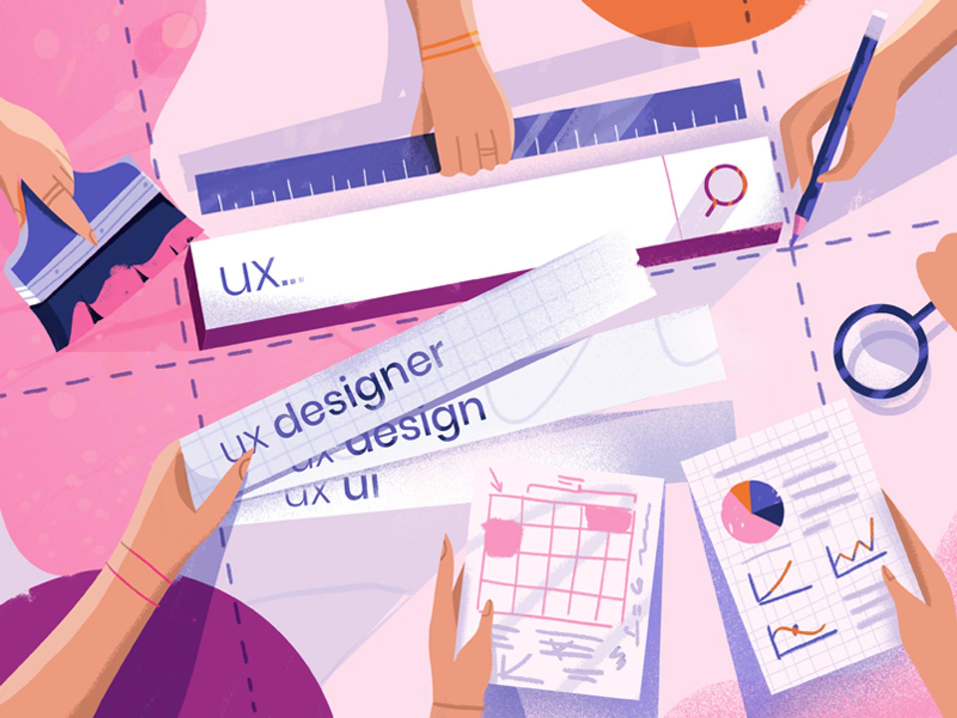hands writing ux designer