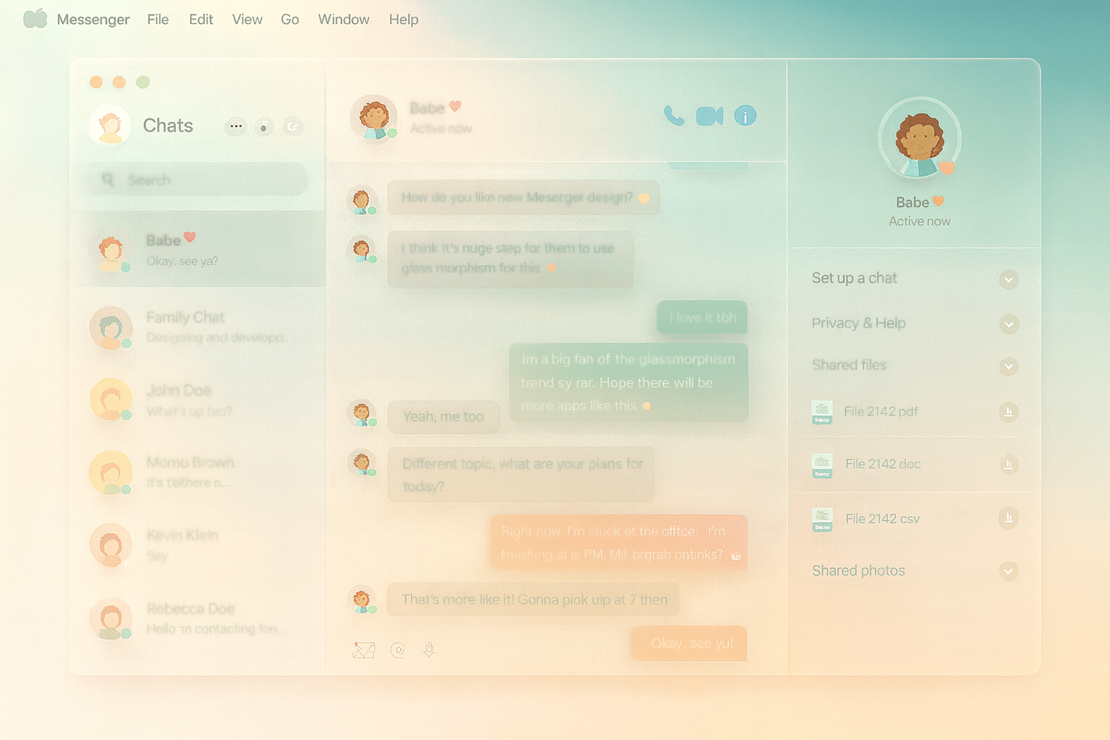 iOS Glassmorphism Example