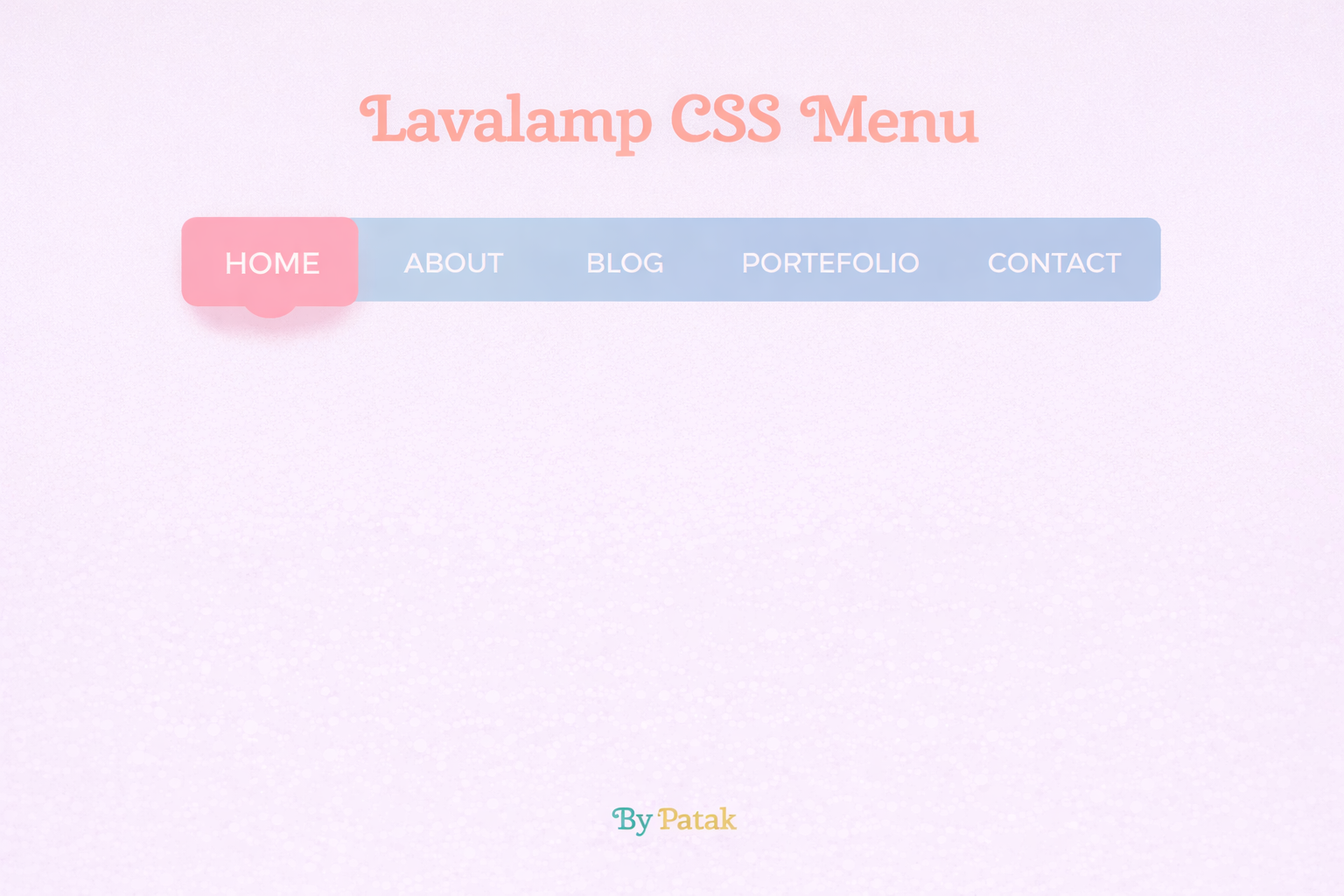 horizontal menu with color changing slider
