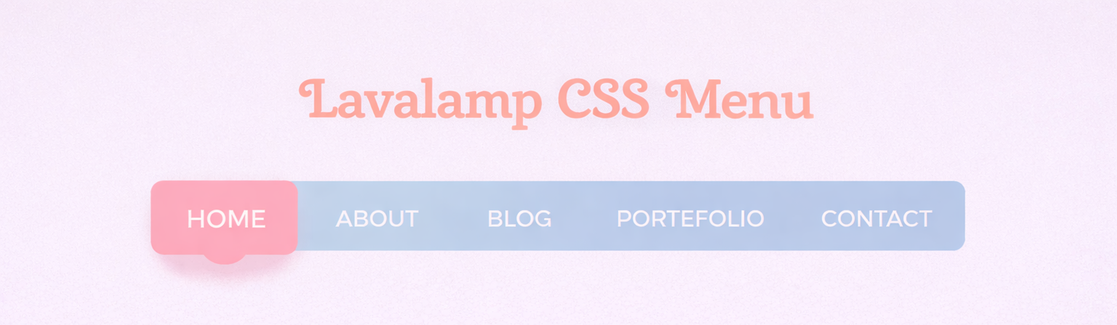 horizontal menu with color changing slider