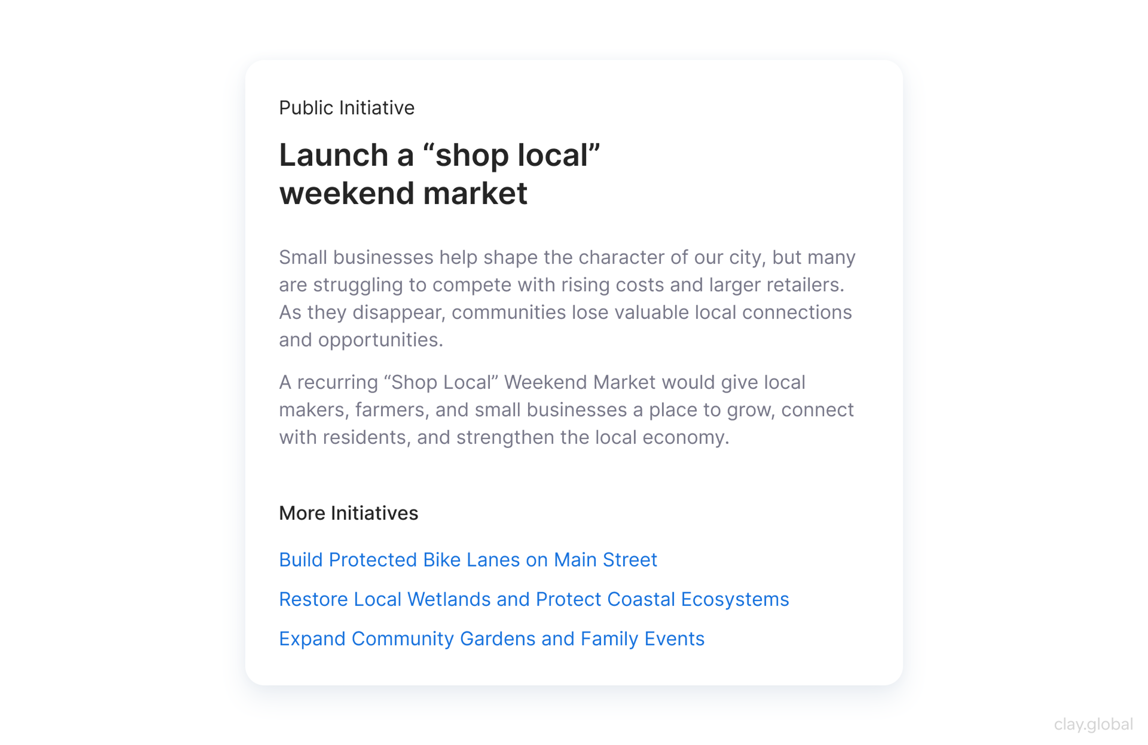 Well-structured website content example