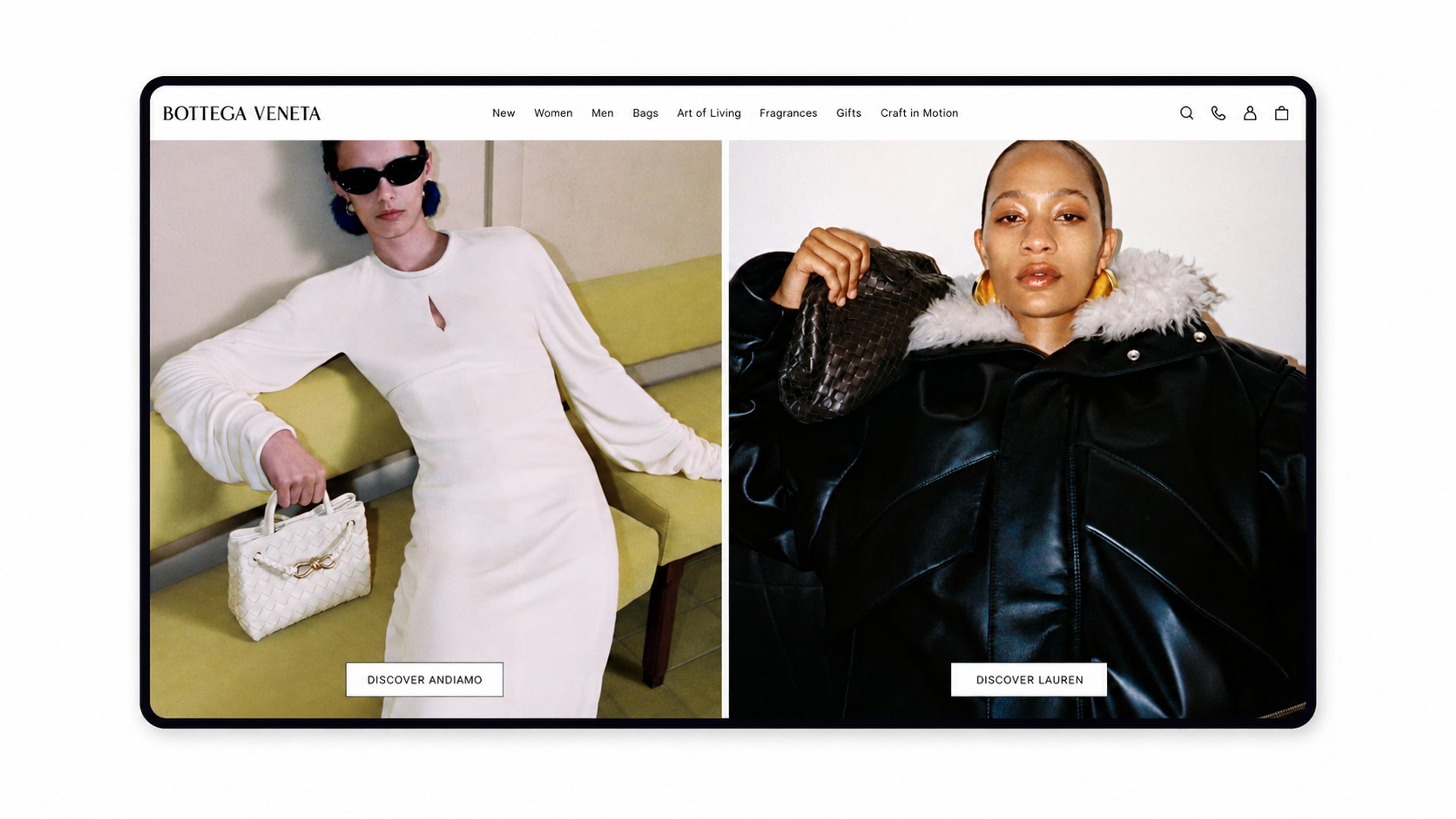 Bottega Veneta Website Layout