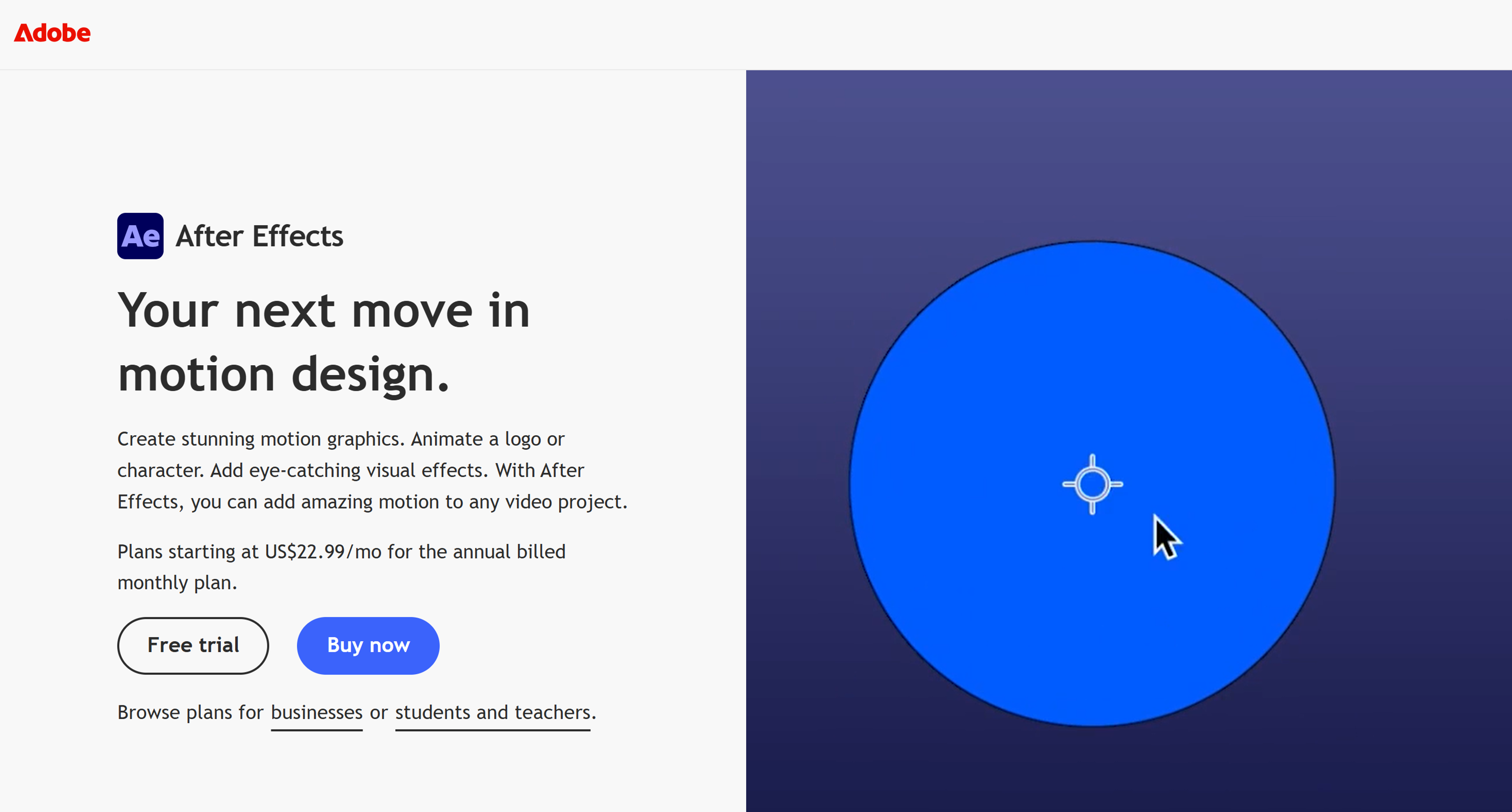 Adobe After Effects page