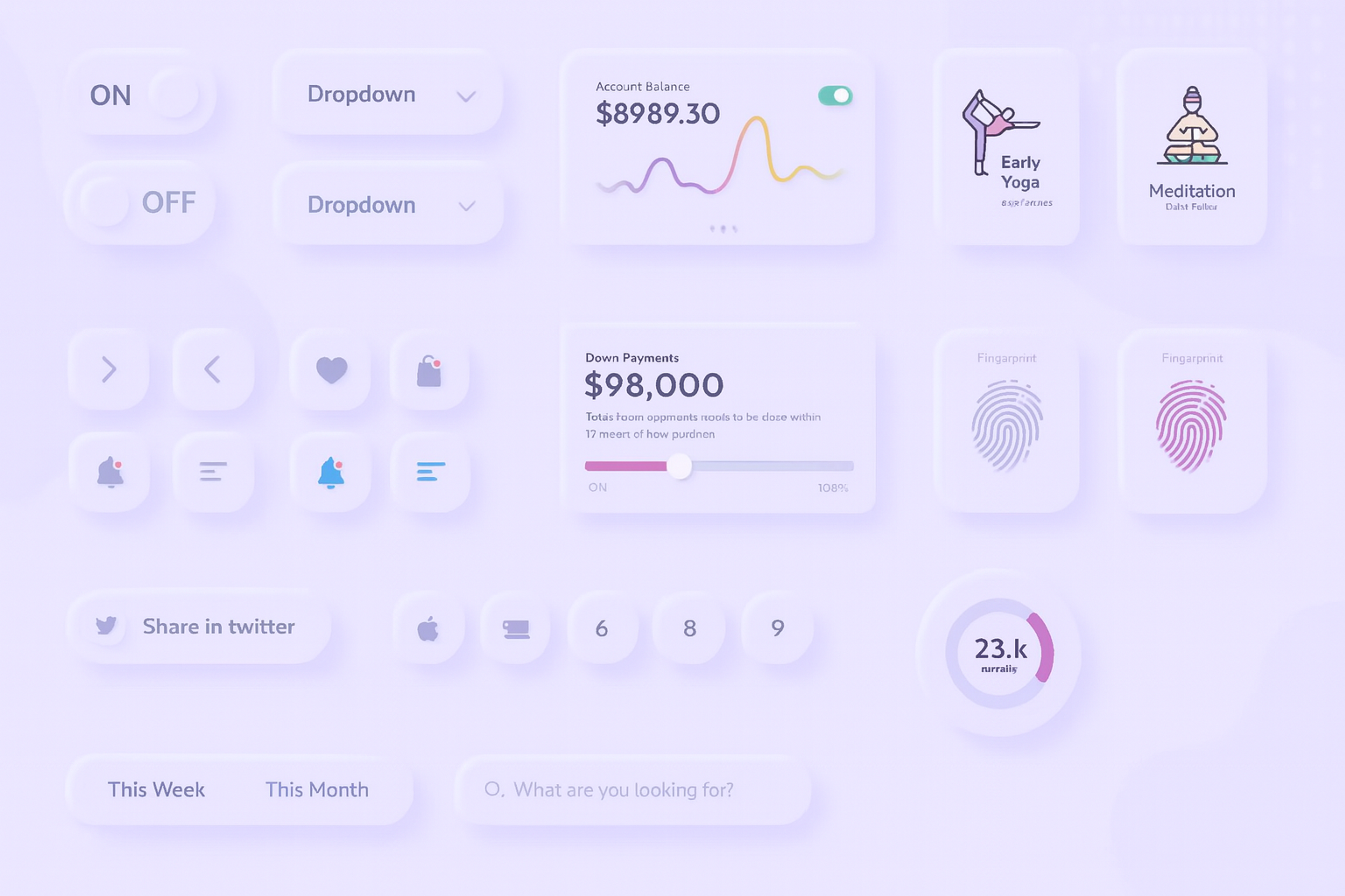 Neumorphism UI design on web and mobile platforms