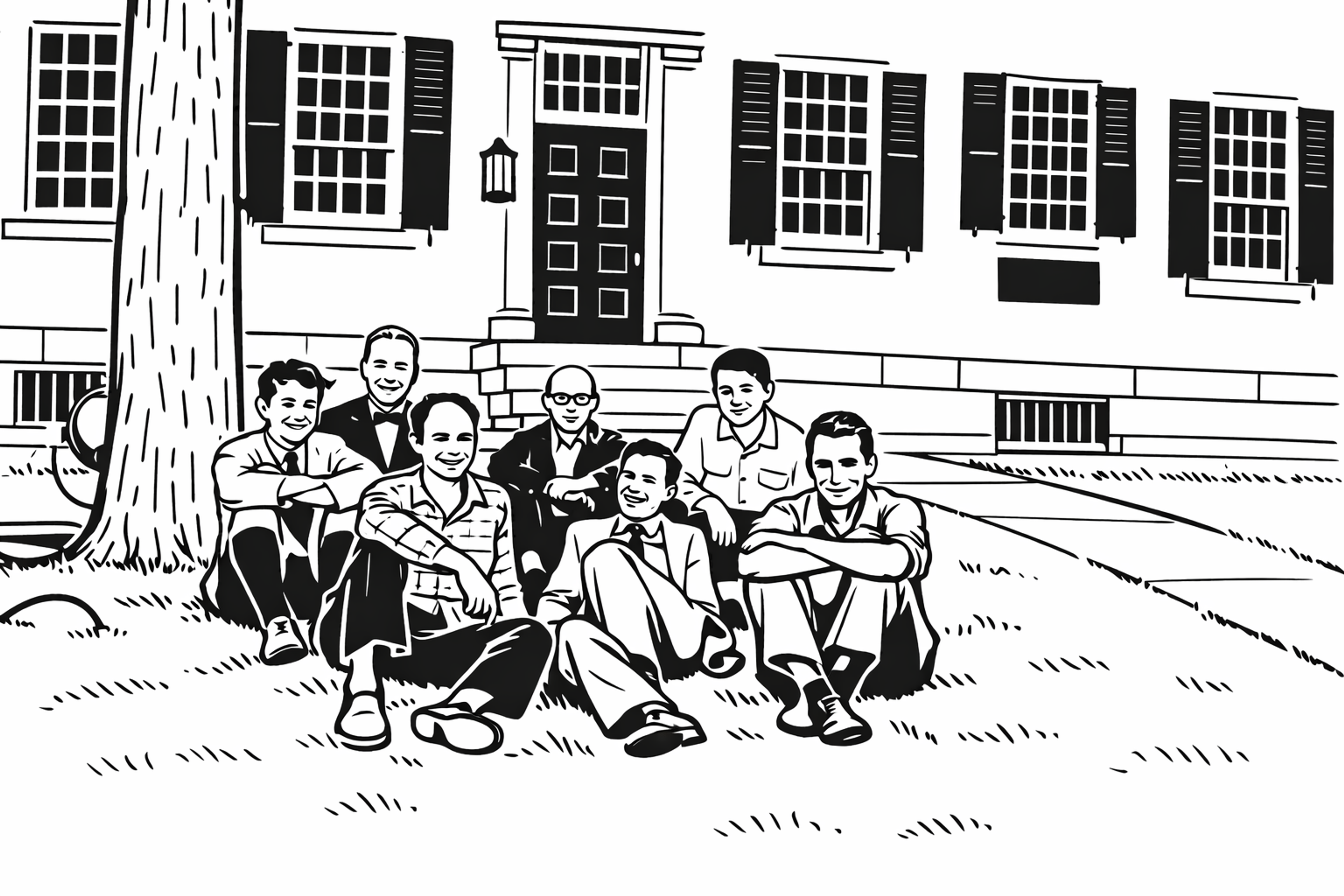 Marvin Minsky, Allen Newell, Herbert Simon, and Claude Shannon at Dartmouth College summer workshop