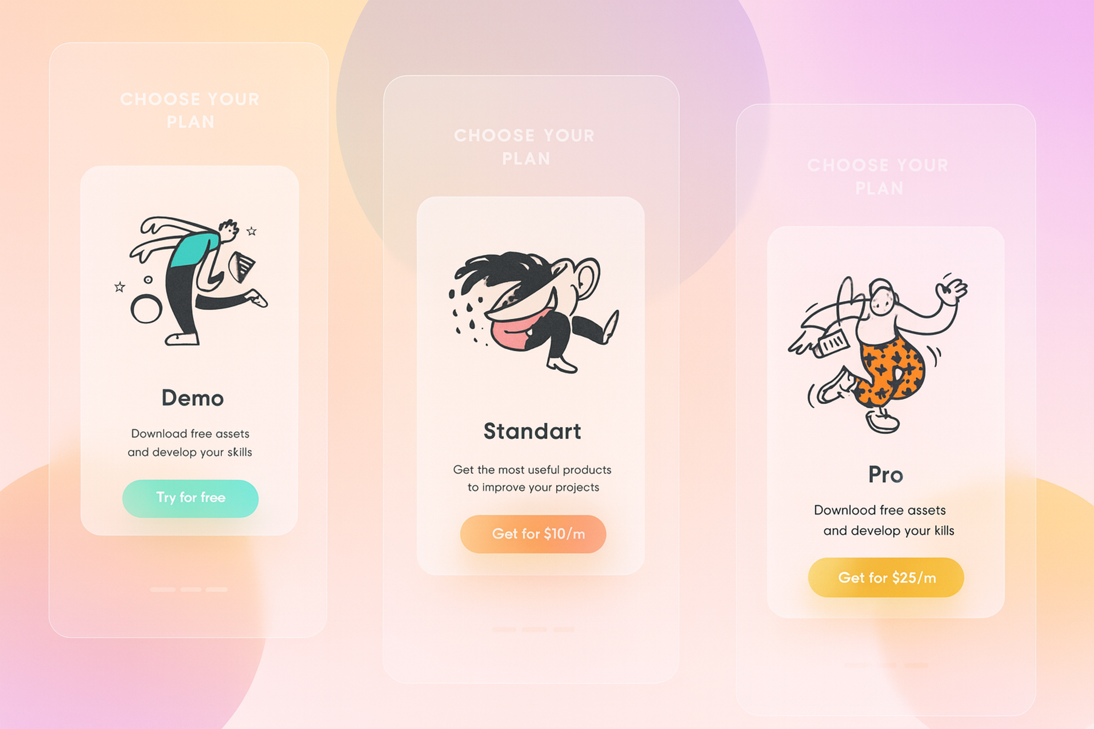 Glassmorphic app example