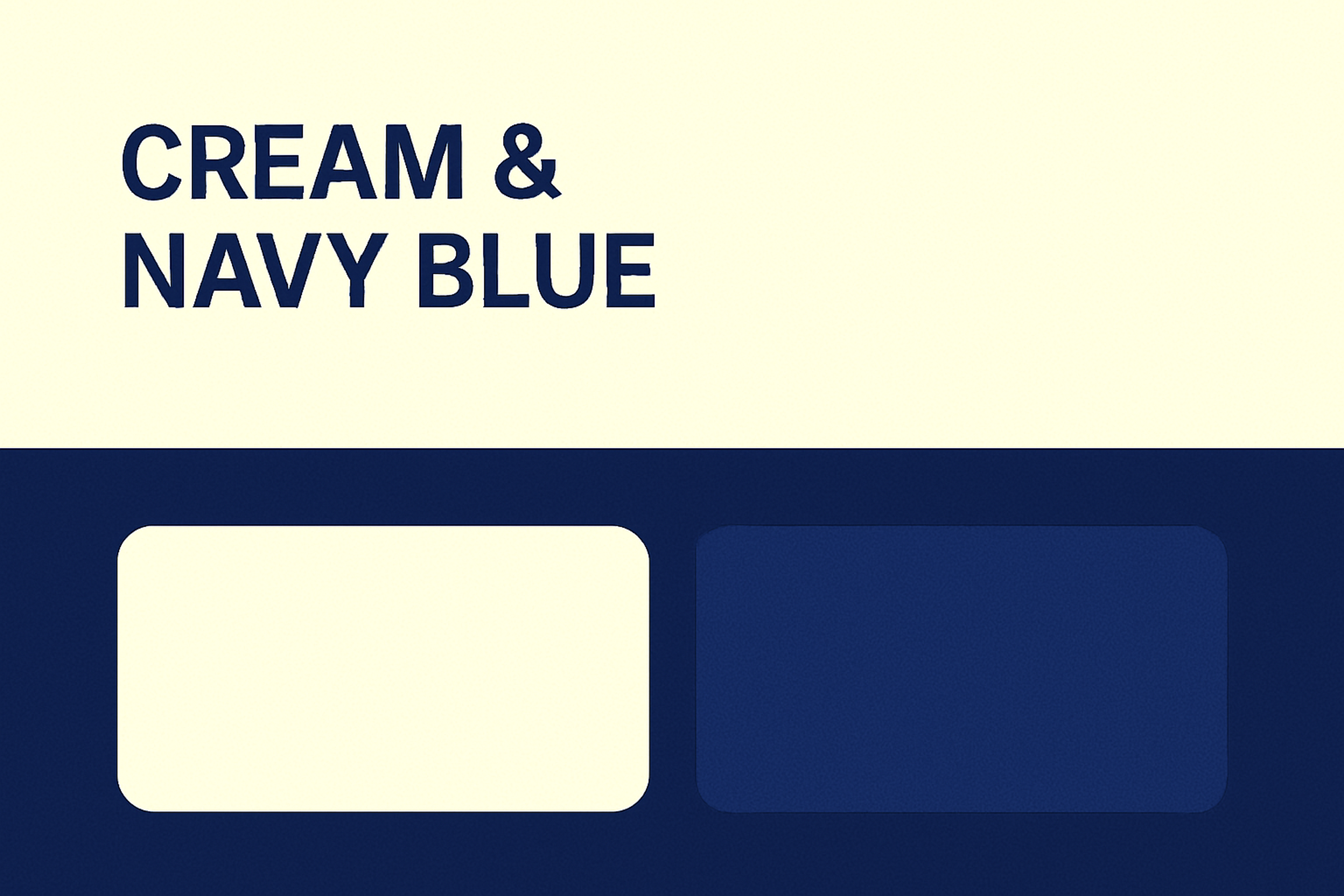 Cream & Navy Blue