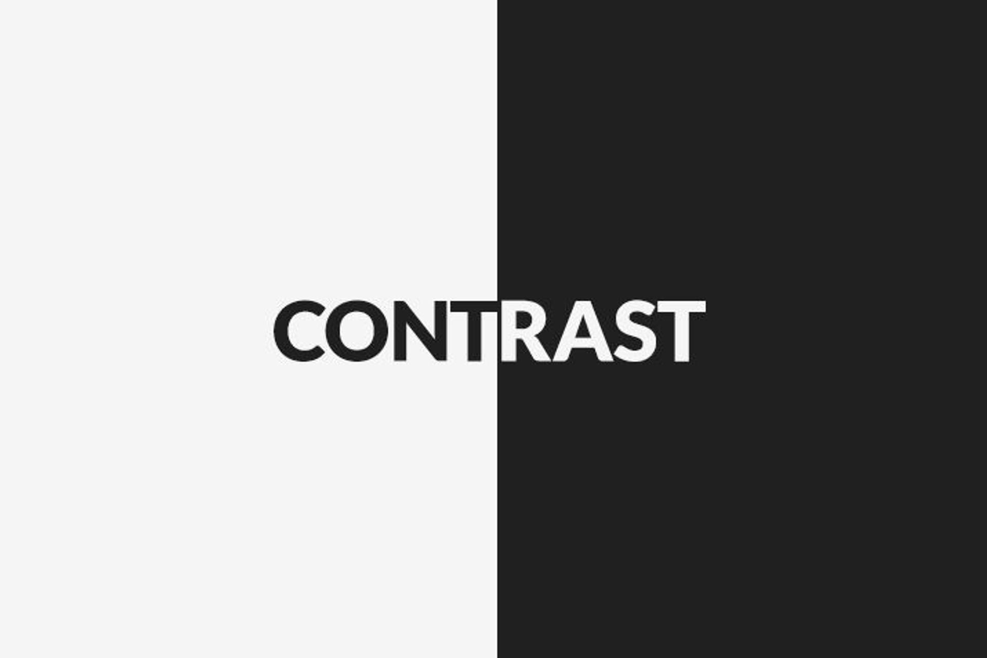 contrast sign on a white and black background 