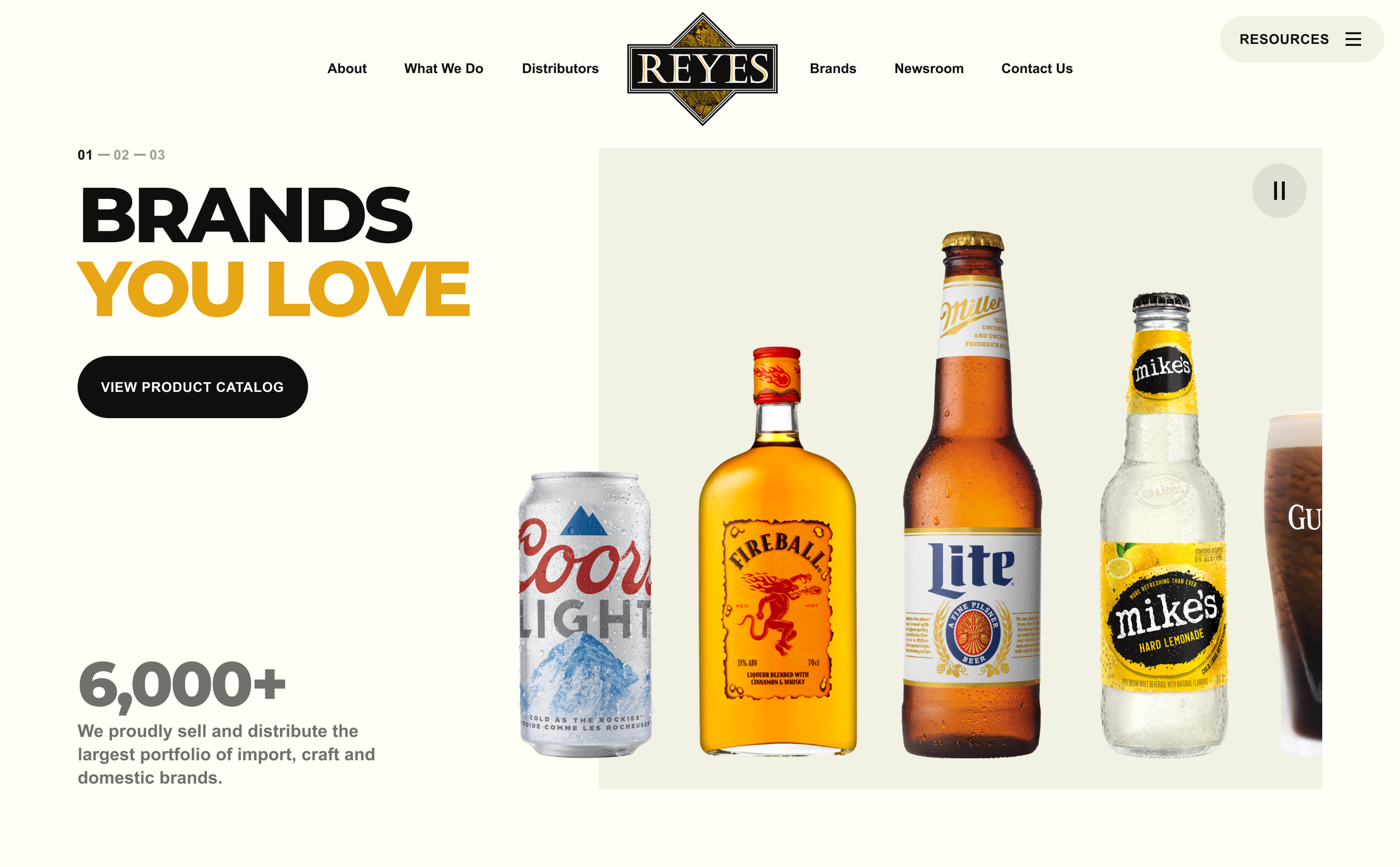 A promotional webpage for Reyes