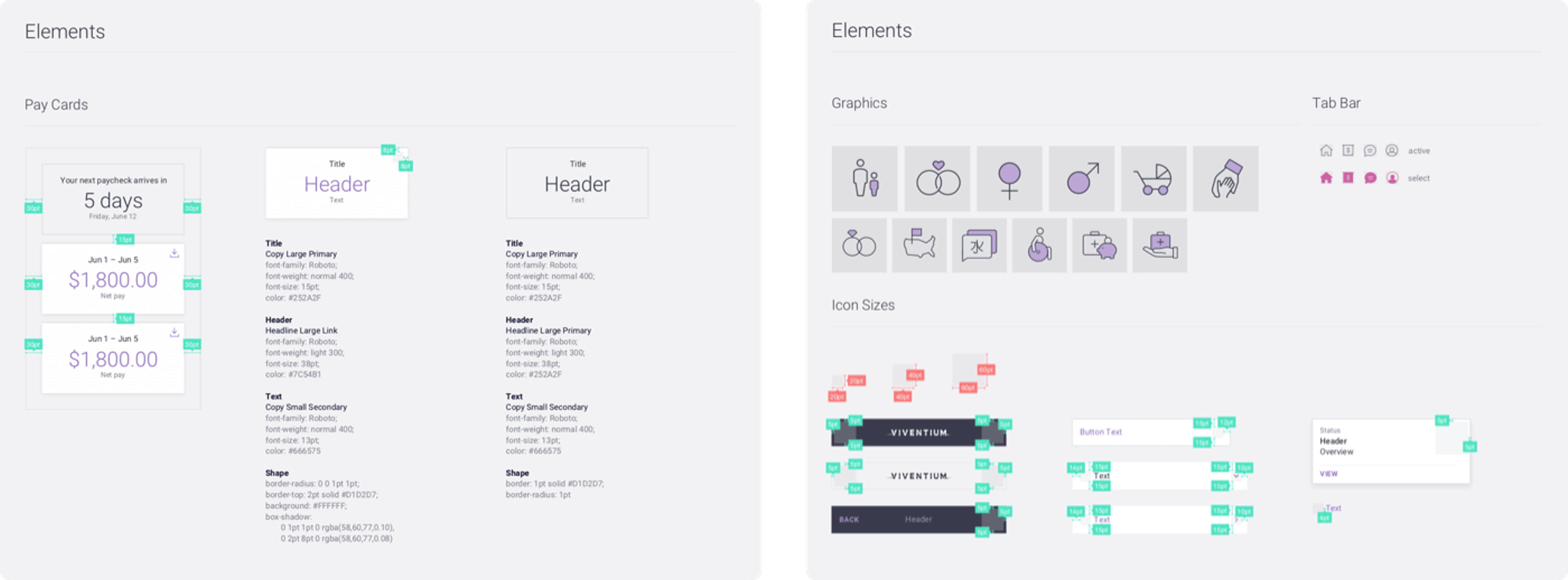 Example of a static PDF specification that we created in the past