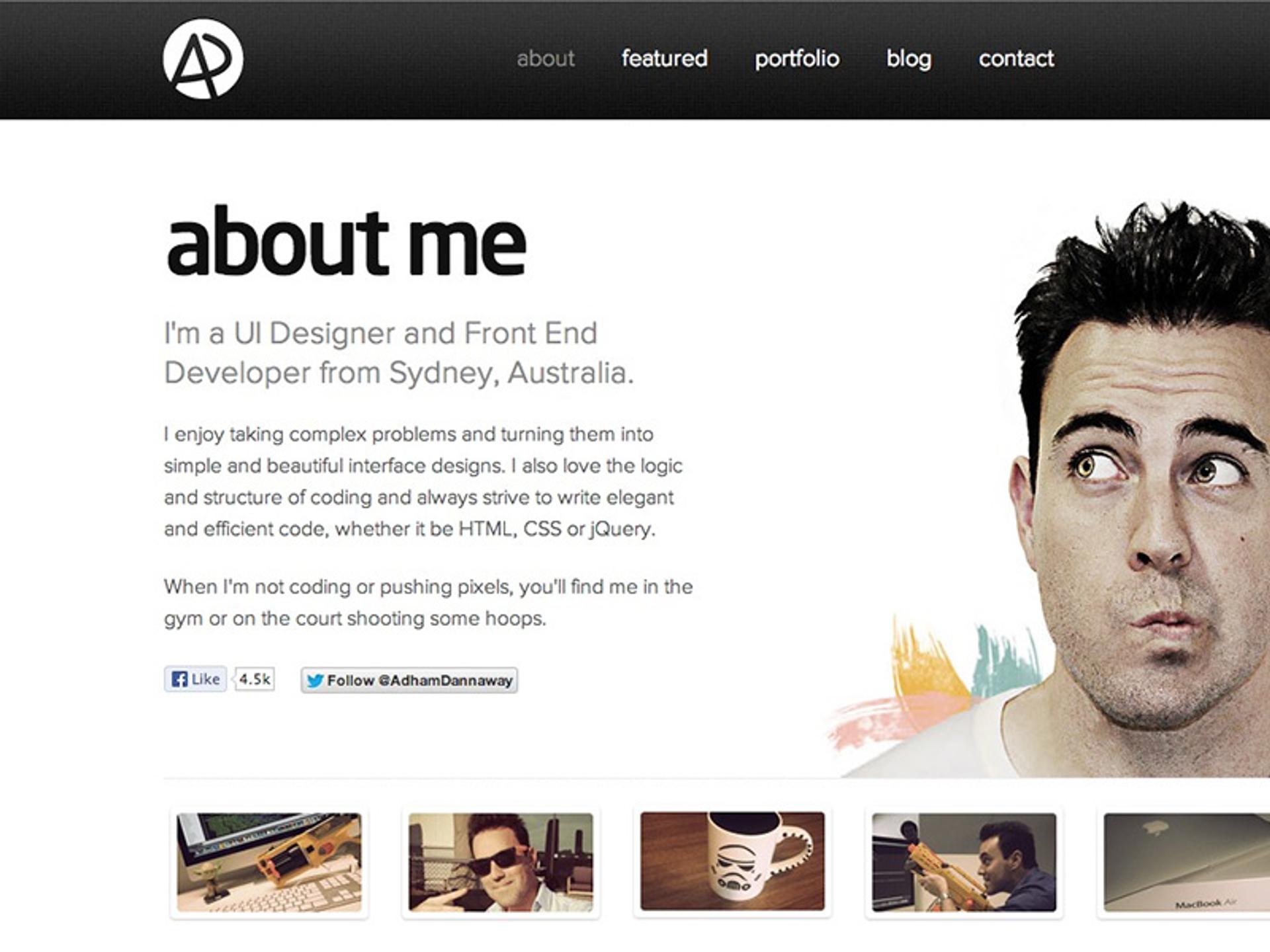 Personal portfolio "About Me" section design