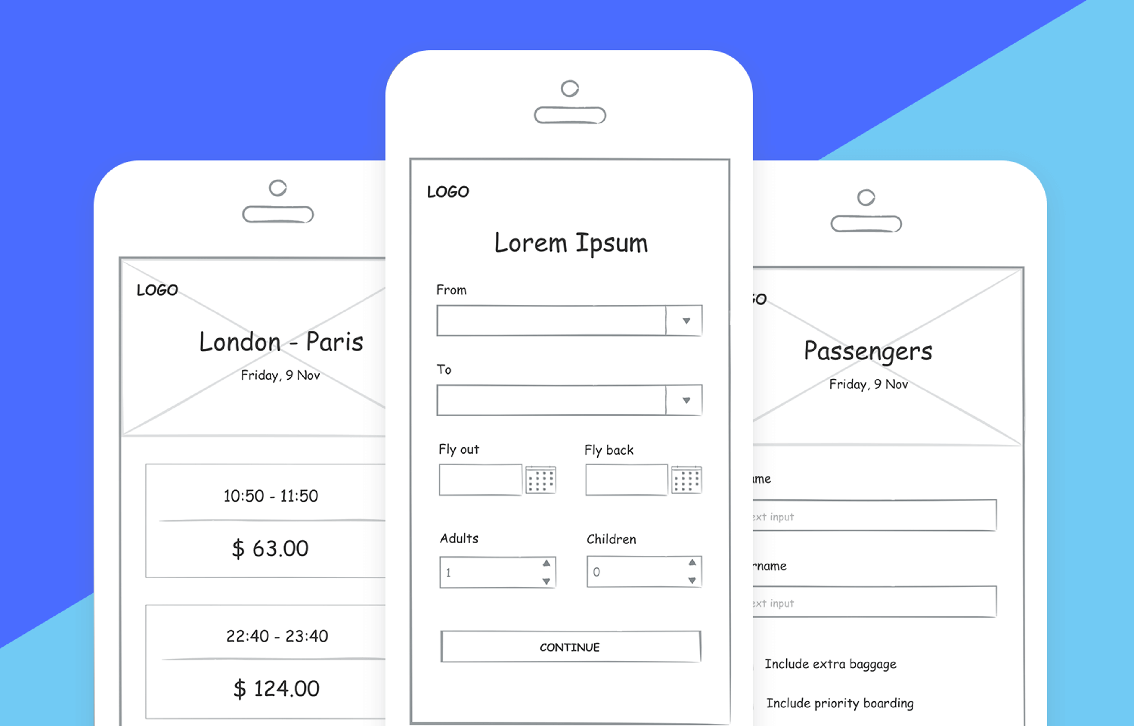 UI sketching examples