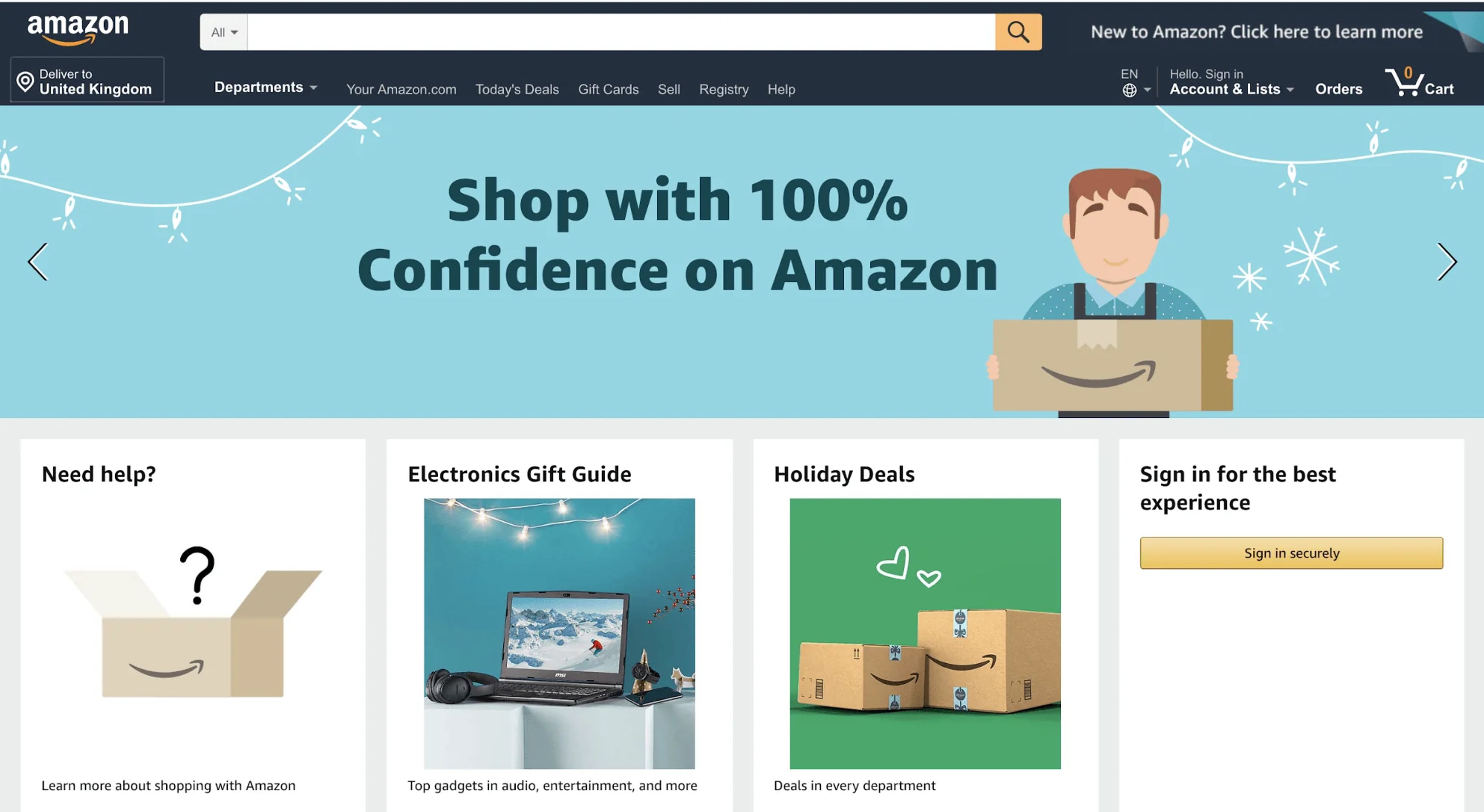 amazon webpage