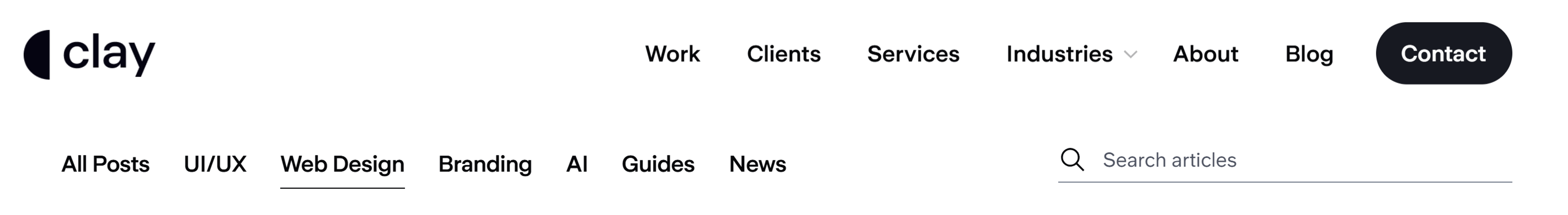 Clay Search Bar in Blog