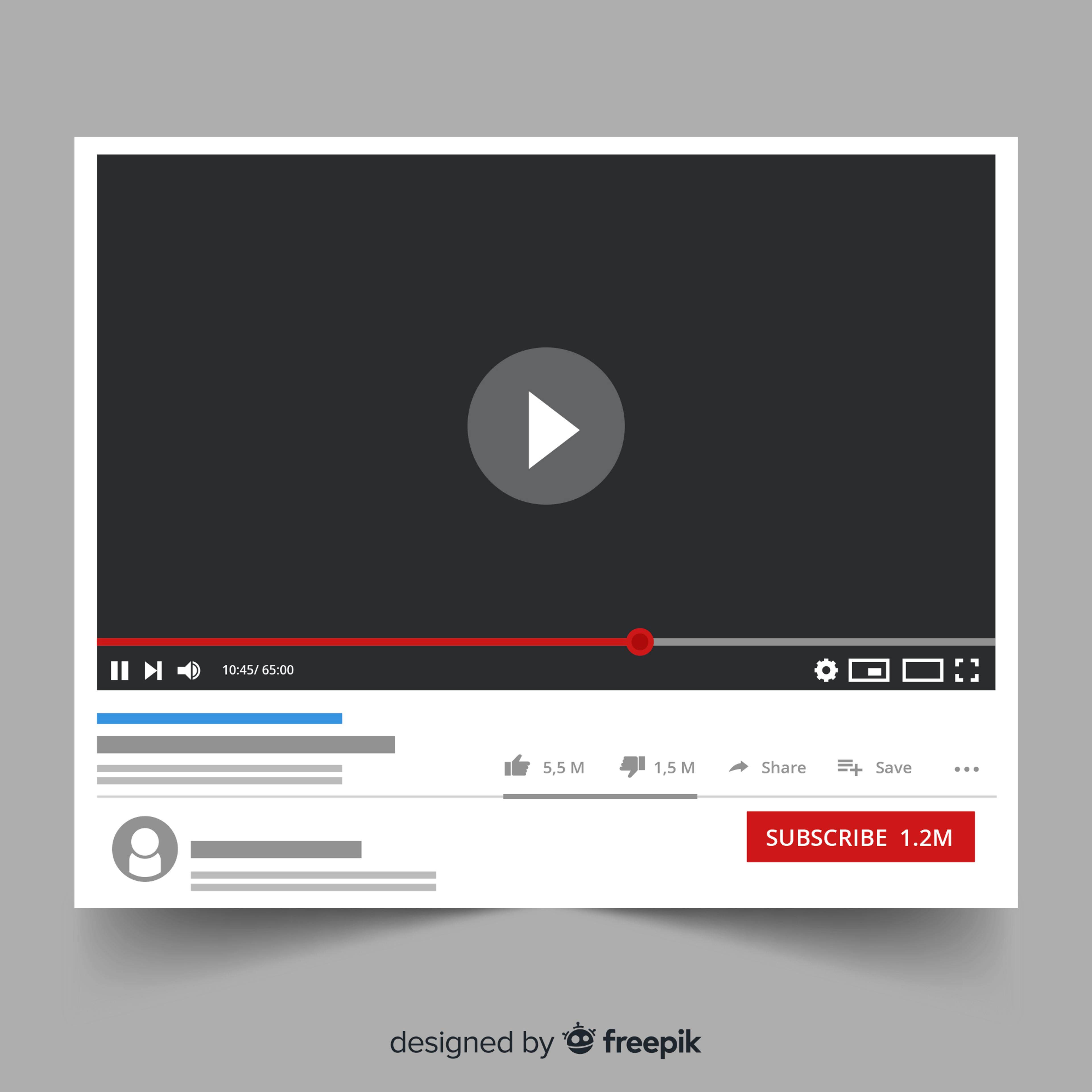YouTube multimedia player template