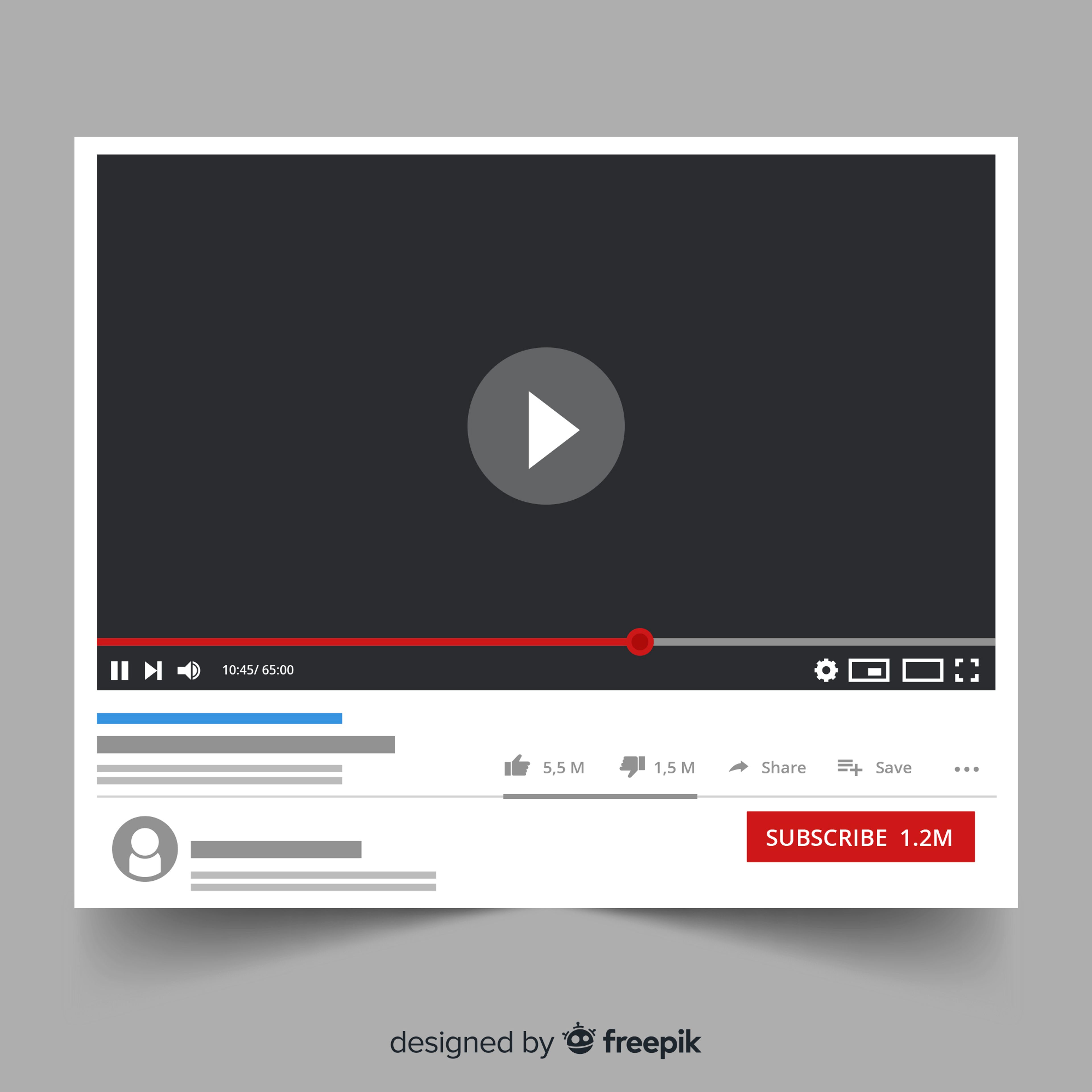 YouTube multimedia player template