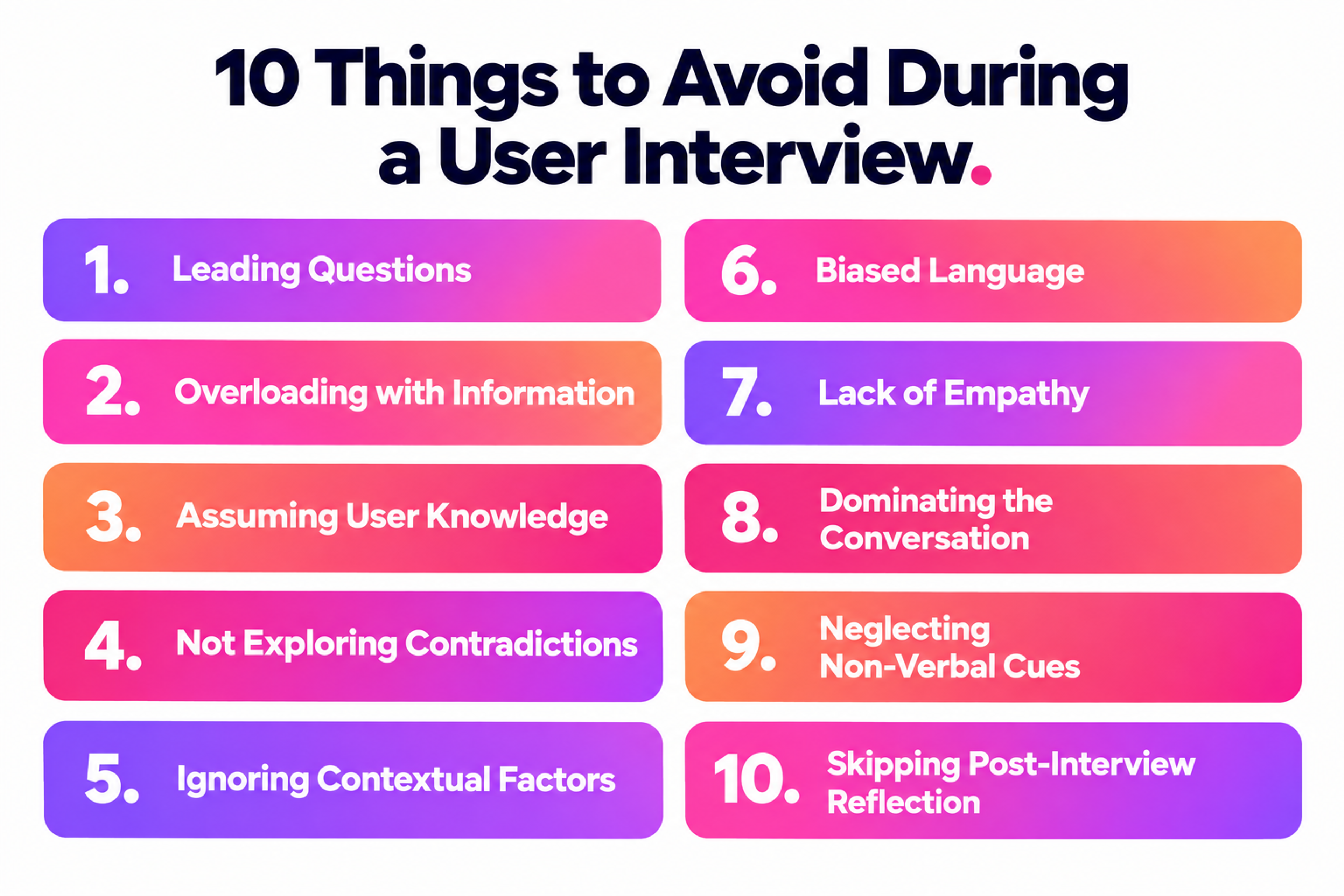 Things to Avoid During a User Interview