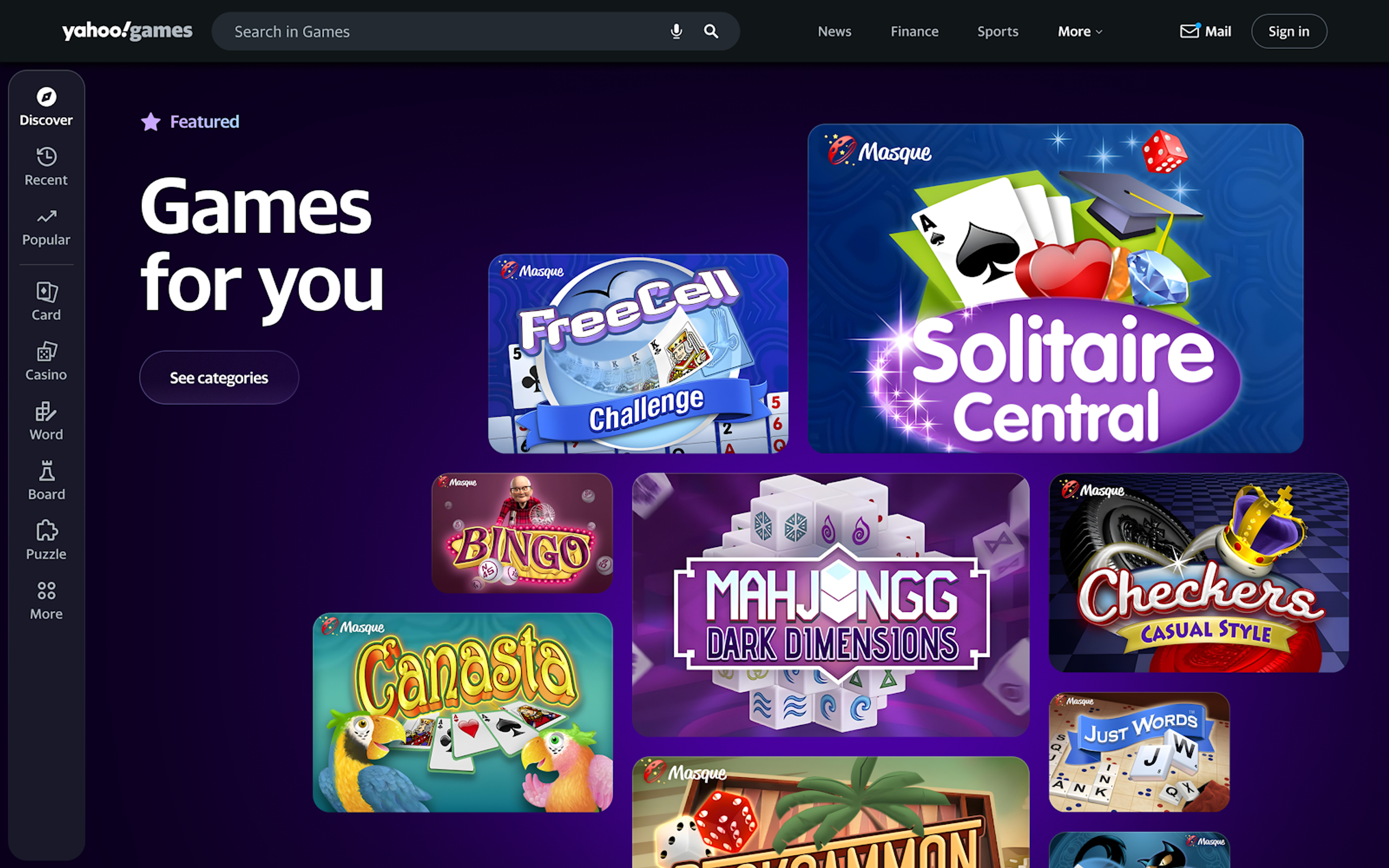 screen yahoo games