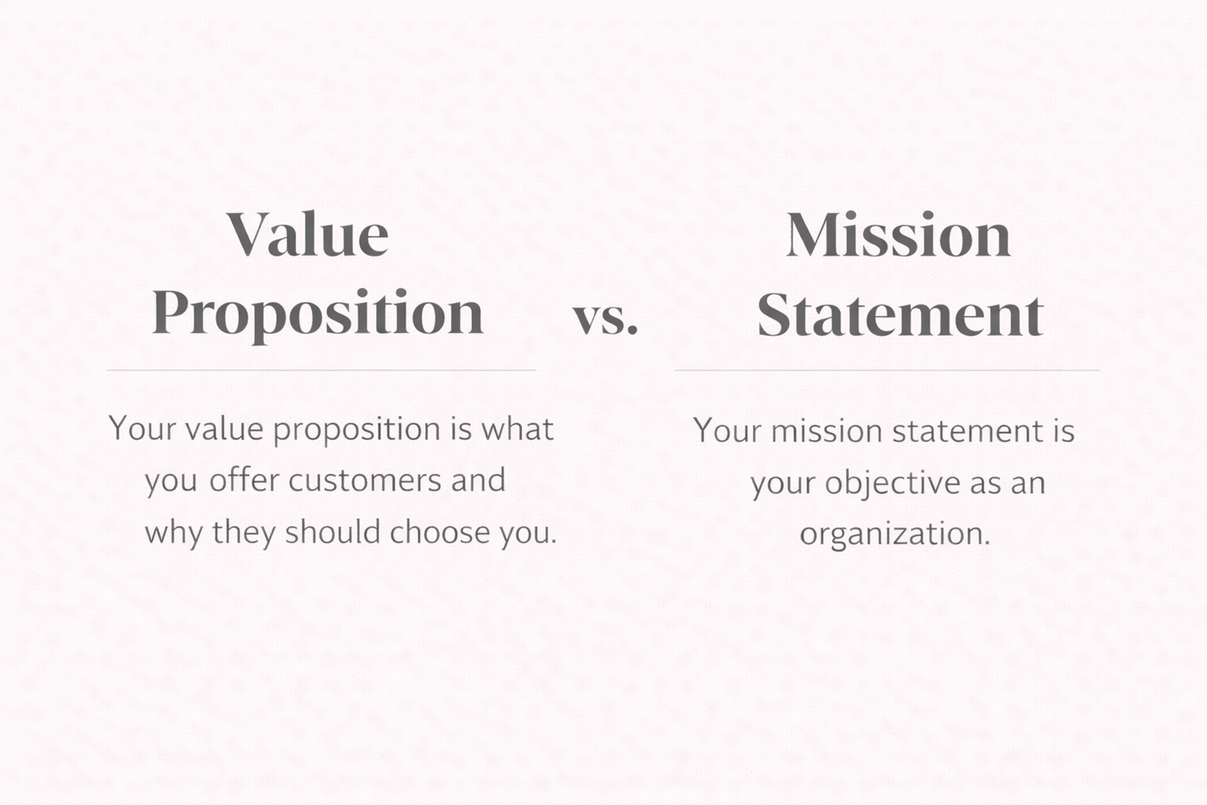 Value Proposition vs. Mission Statement