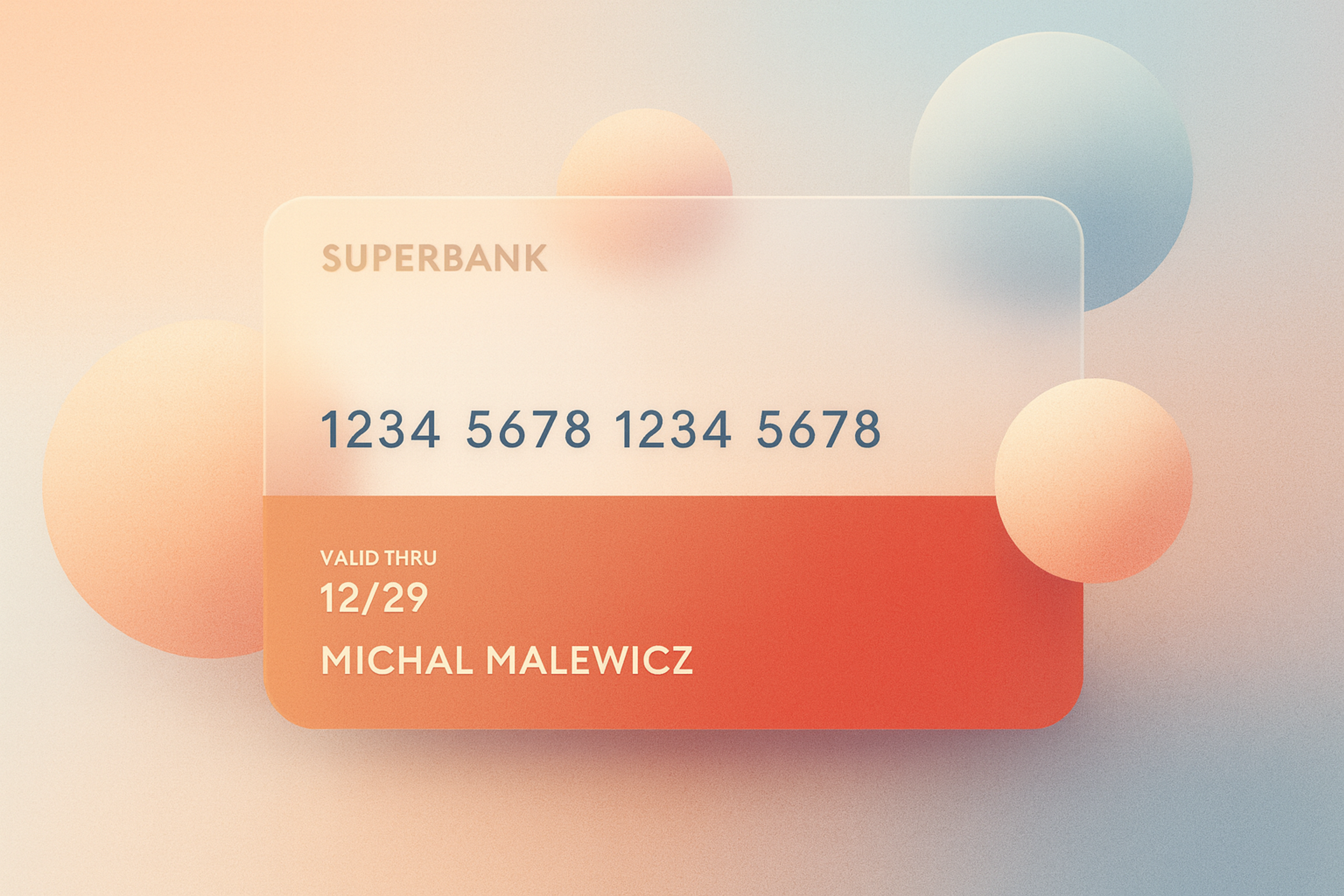 Glassmorphic bank card example