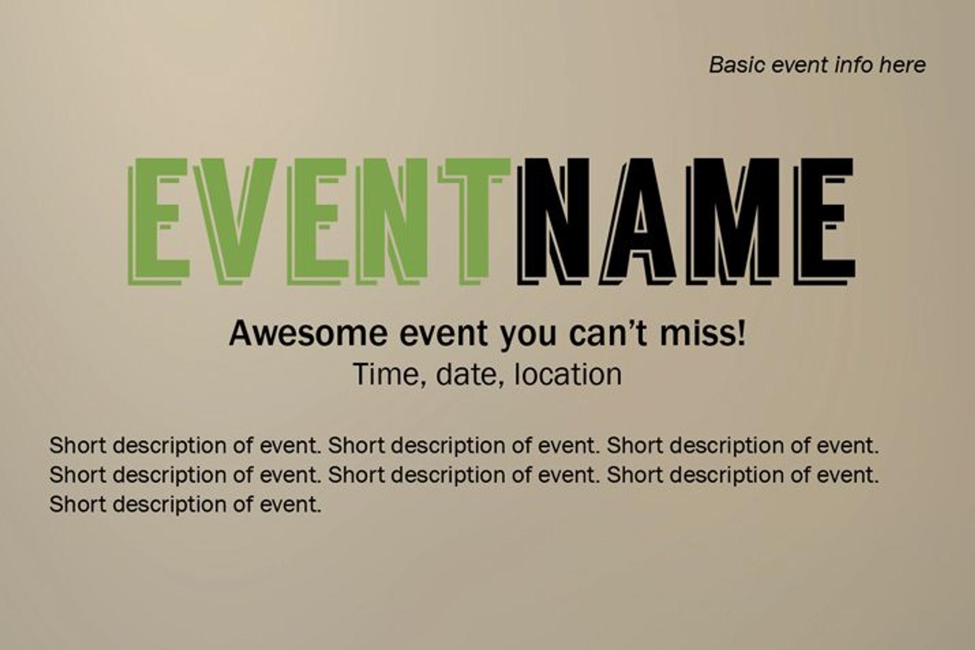 Typographic hierarchy on the invitation card