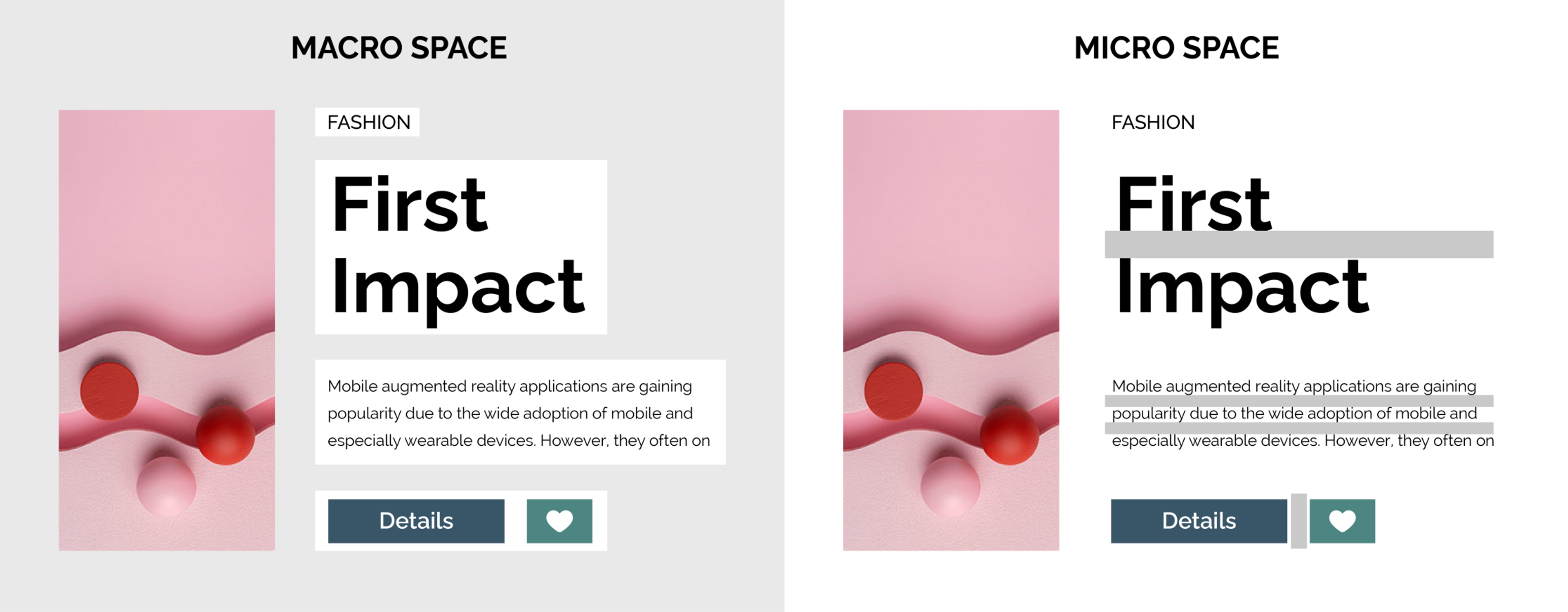 Examples of micro and macro space in web design