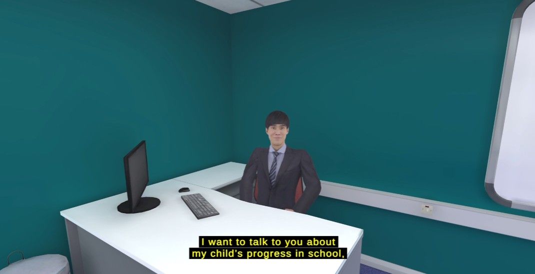 Communicating with teachers at a school parents’ evening