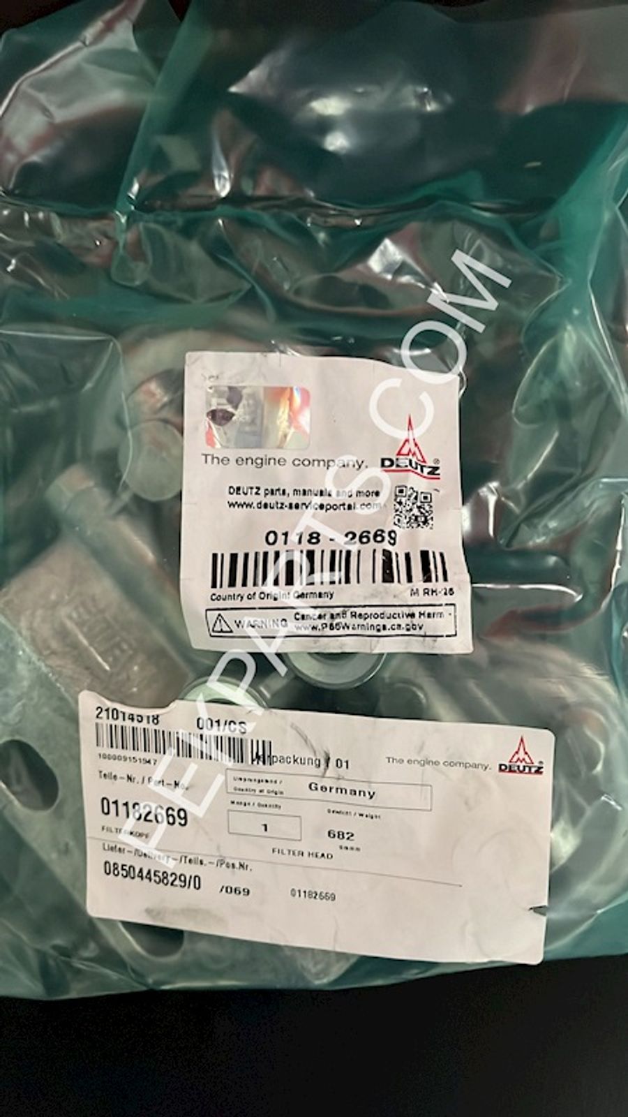 Fuel Filter Head — part no 01182669