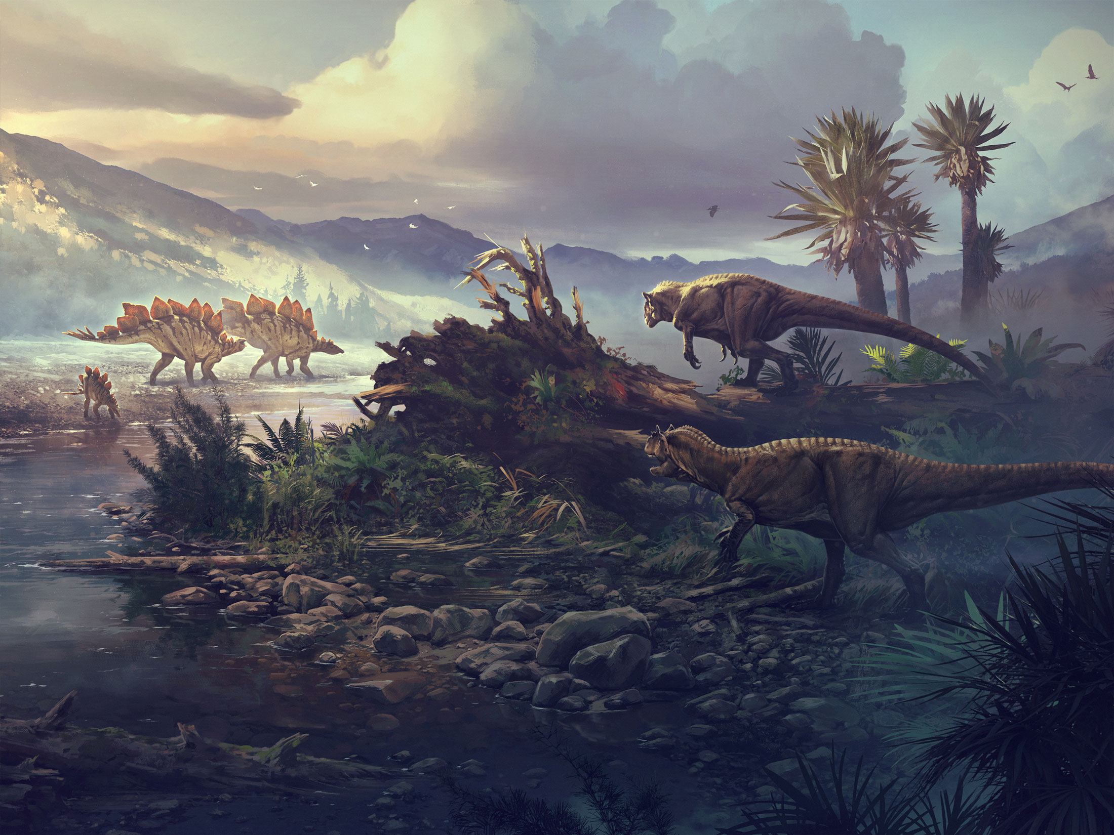 Dinosaurs from Jurassic North America (Stegosaurus, Allosaurus)