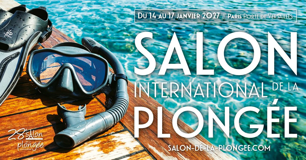 Affiche du Salon international de la plongée 2027, du 14 au 17 janvier à Paris
