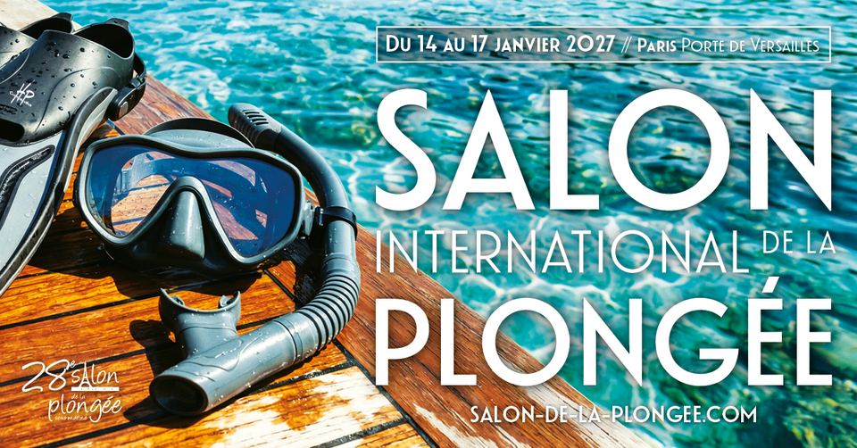 Affiche du Salon international de la plongée 2027, du 14 au 17 janvier à Paris