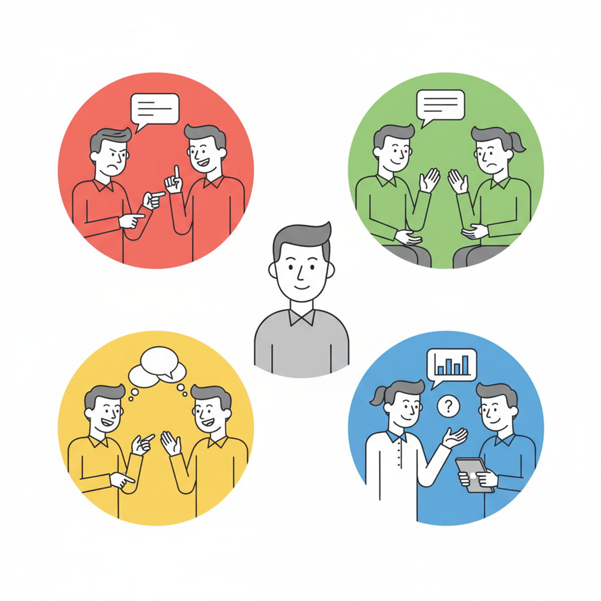 Ilustración de personas en actividades colaborativas de onboarding