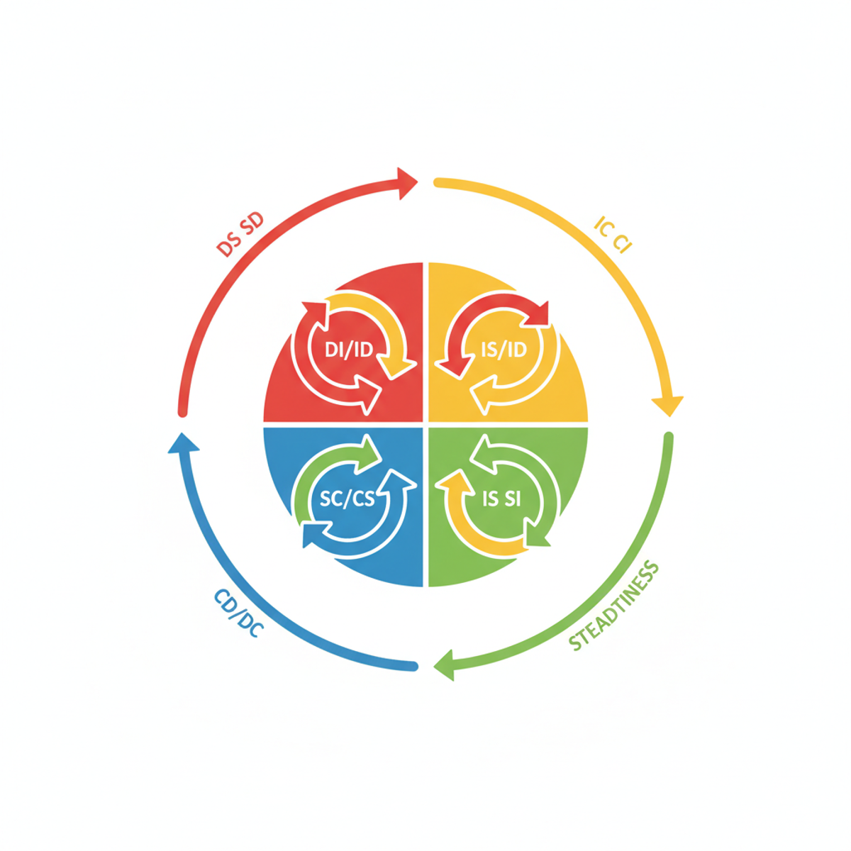 Diagrama circular mostrando las combinaciones de perfiles DISC más comunes