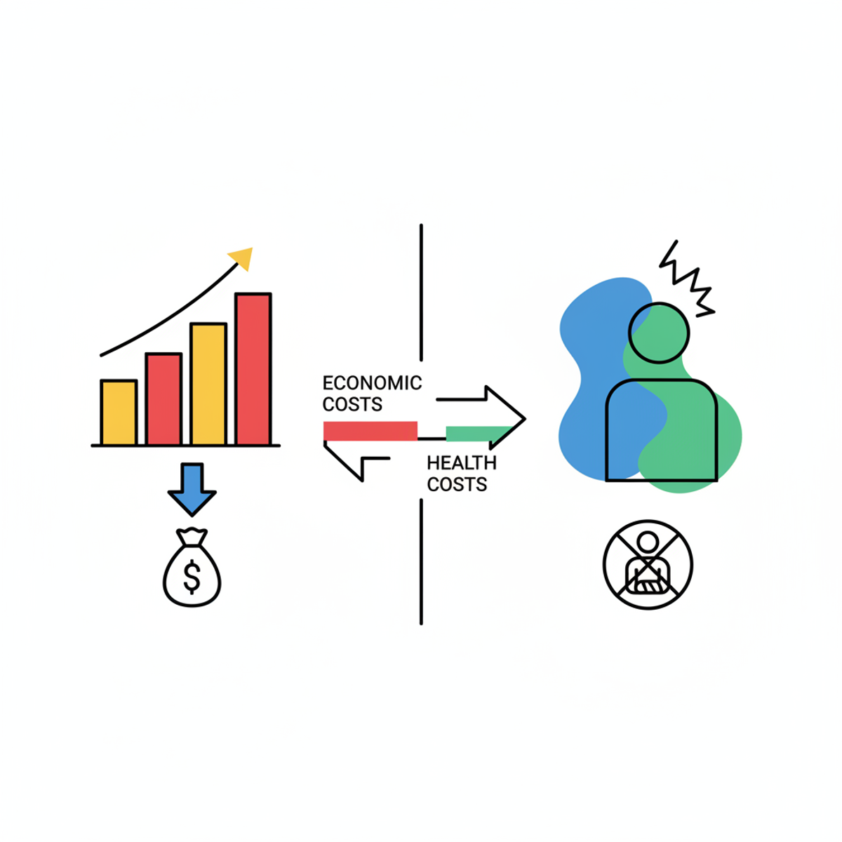 Gráfico mostrando los costos económicos y de salud de ambientes laborales hostiles