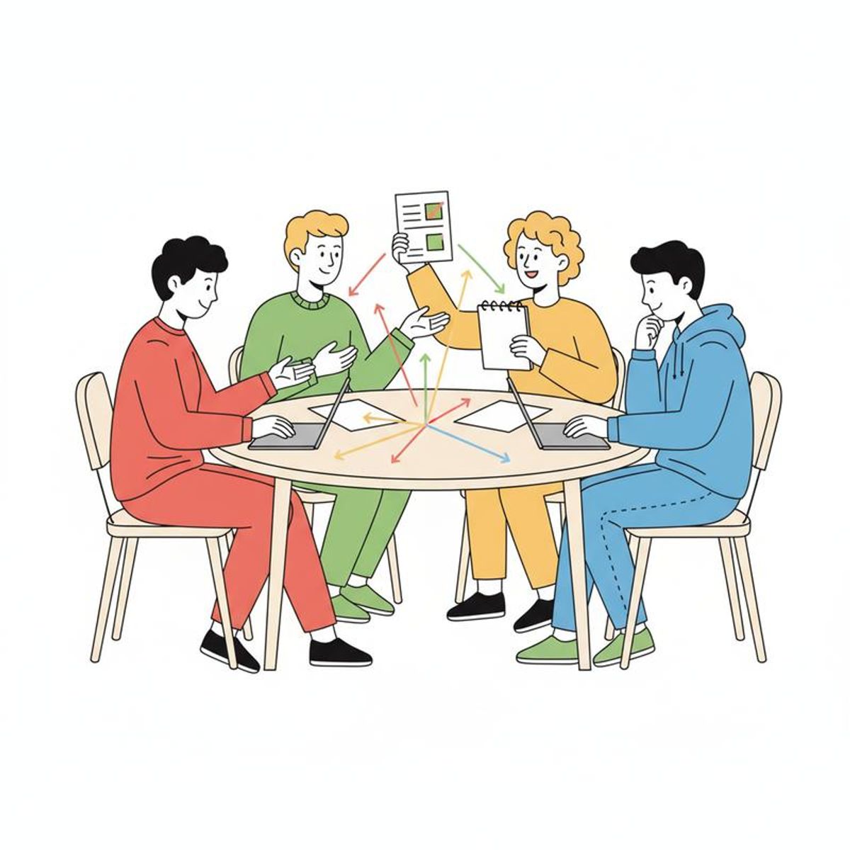 Ilustración equipo diverso trabajando juntos